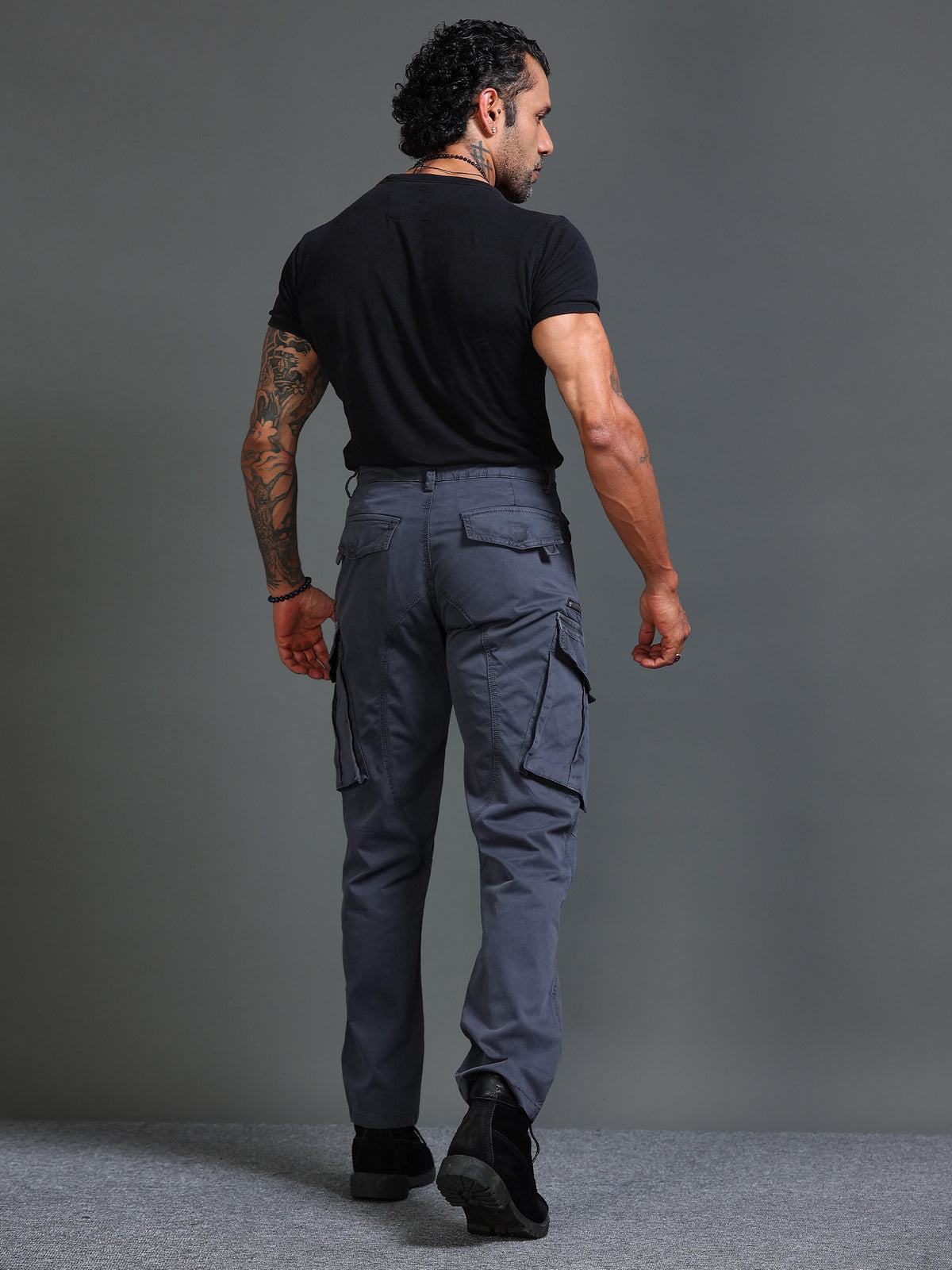 Rugged Zip Cargo Pants In Ash Blue