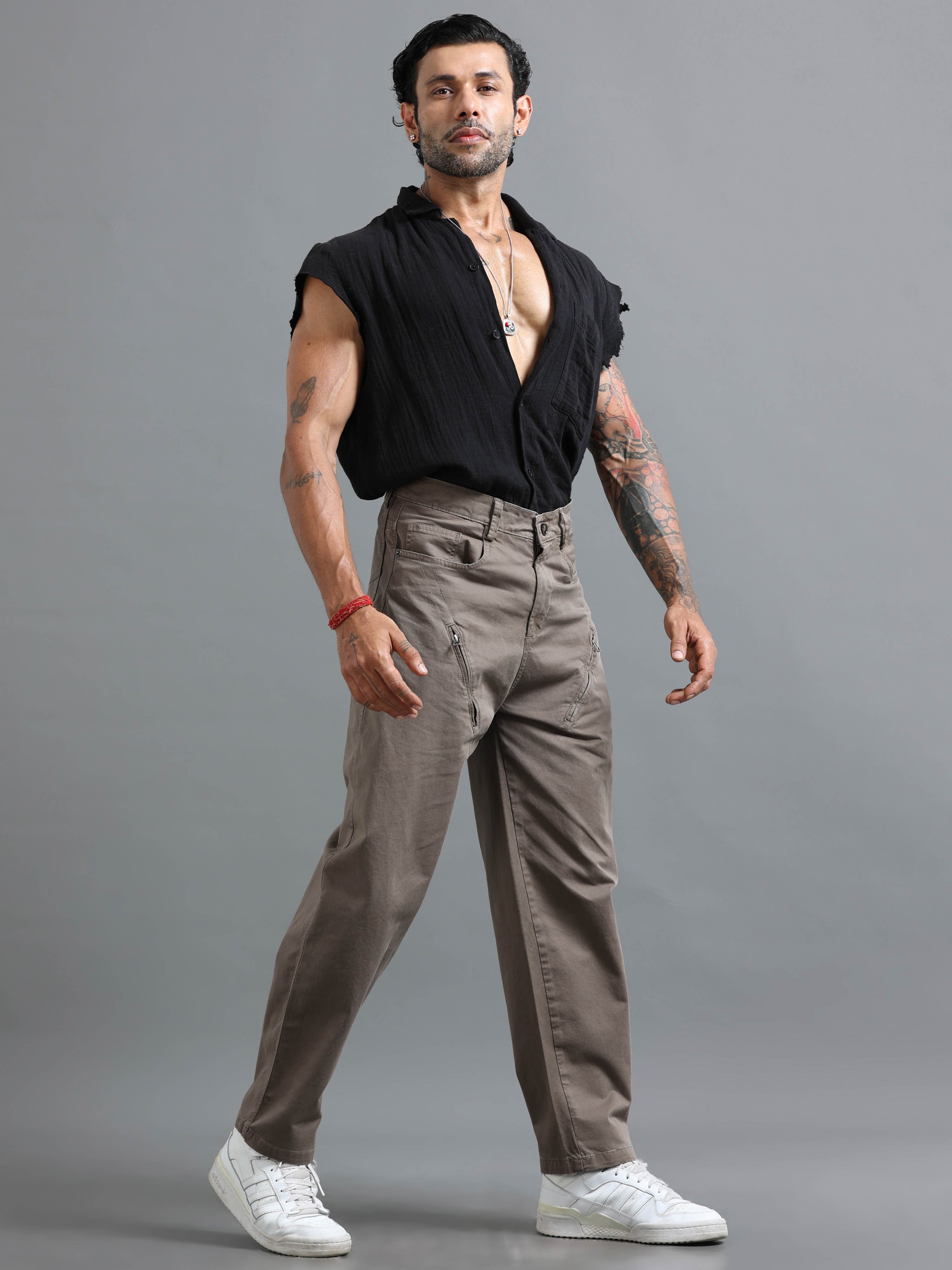 Milano Zip Trouser In Grey