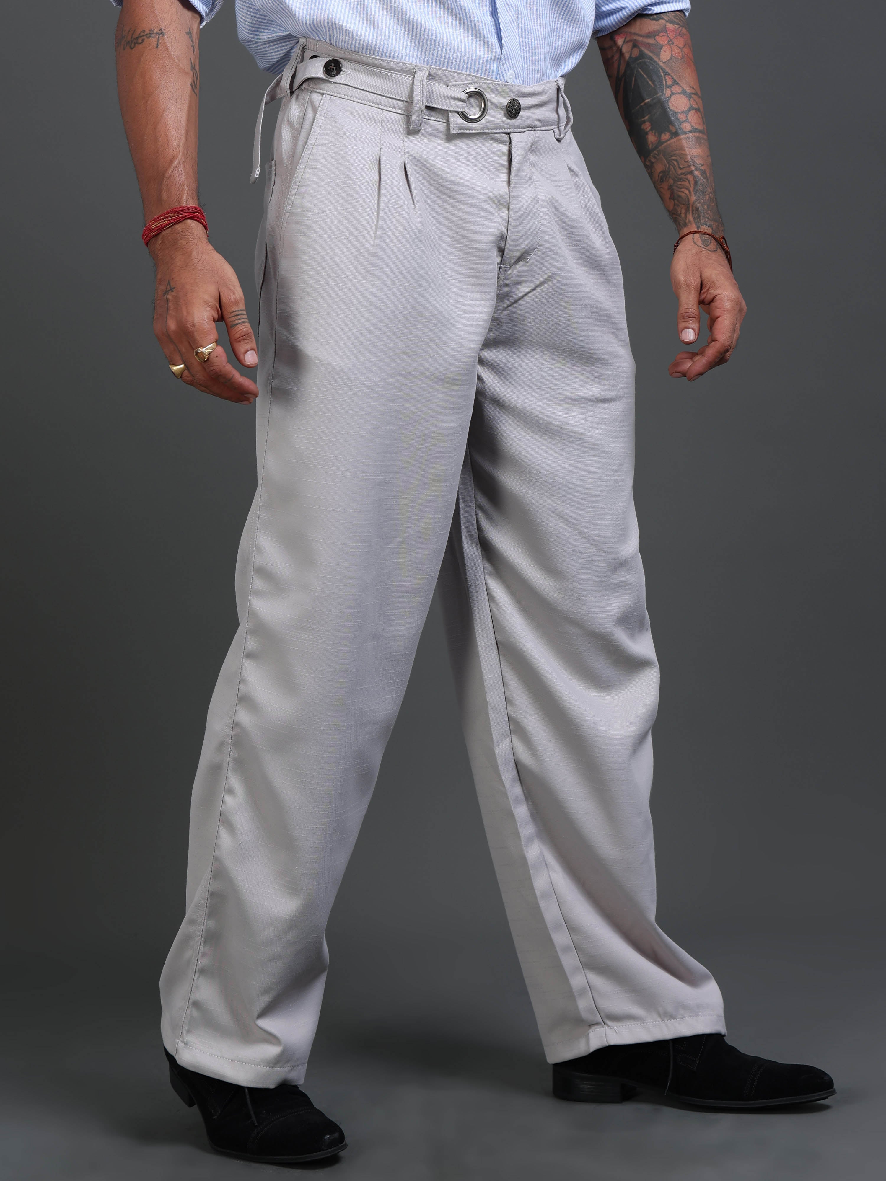 Riviera Relaxed Trouser In Light Grey