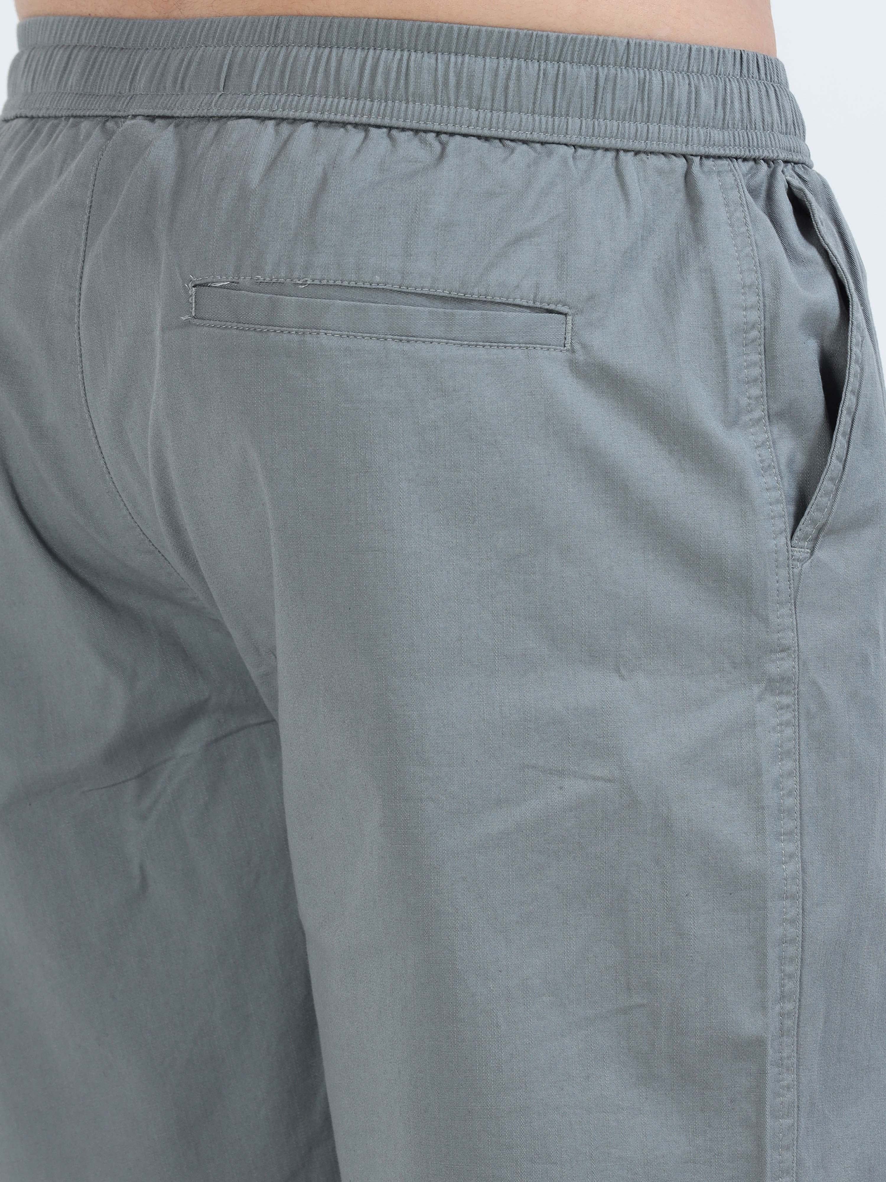 Soft Cotton Steel Grey Basic Shorts