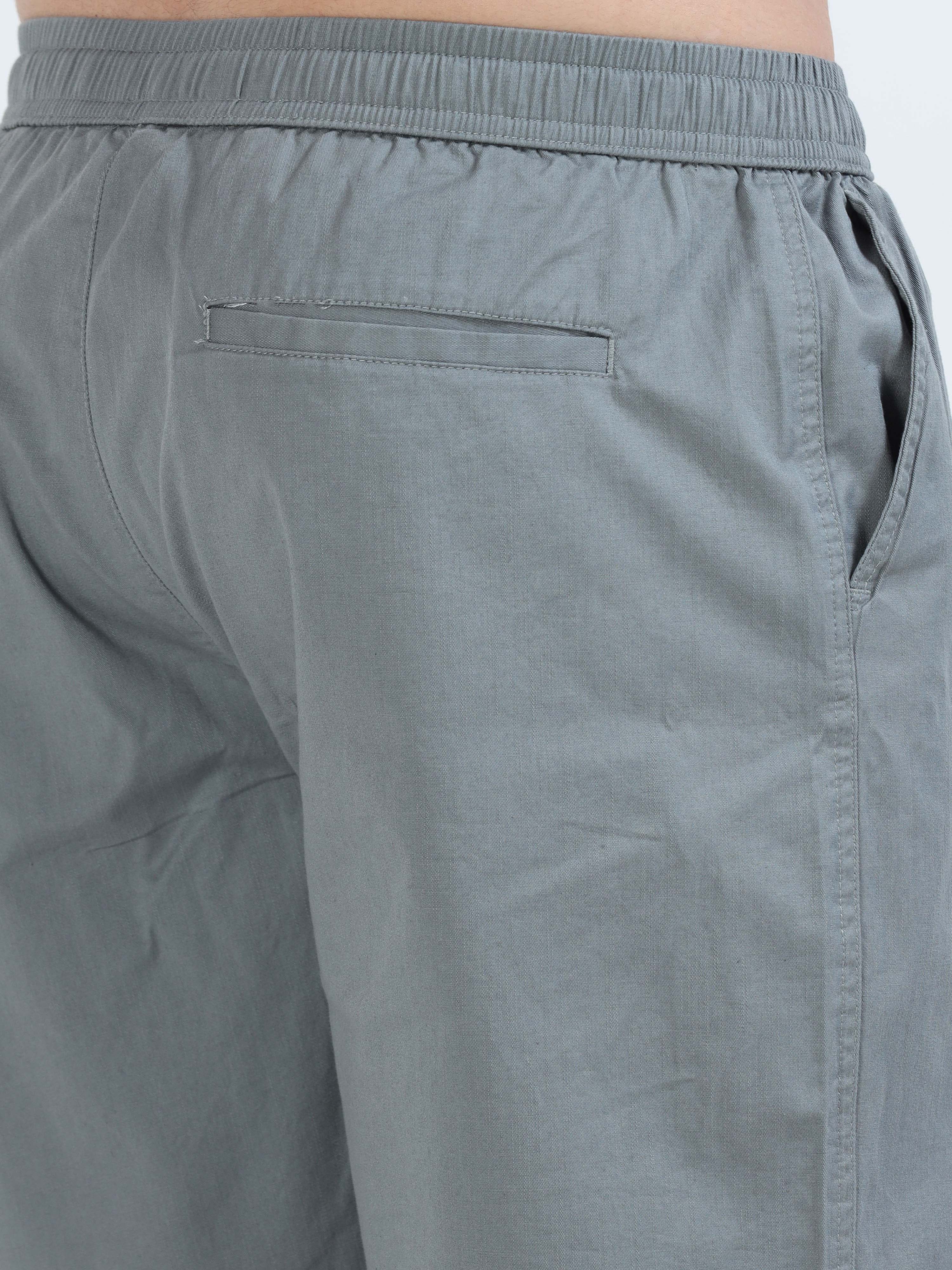 Soft Cotton Grey Plain Shorts for Men