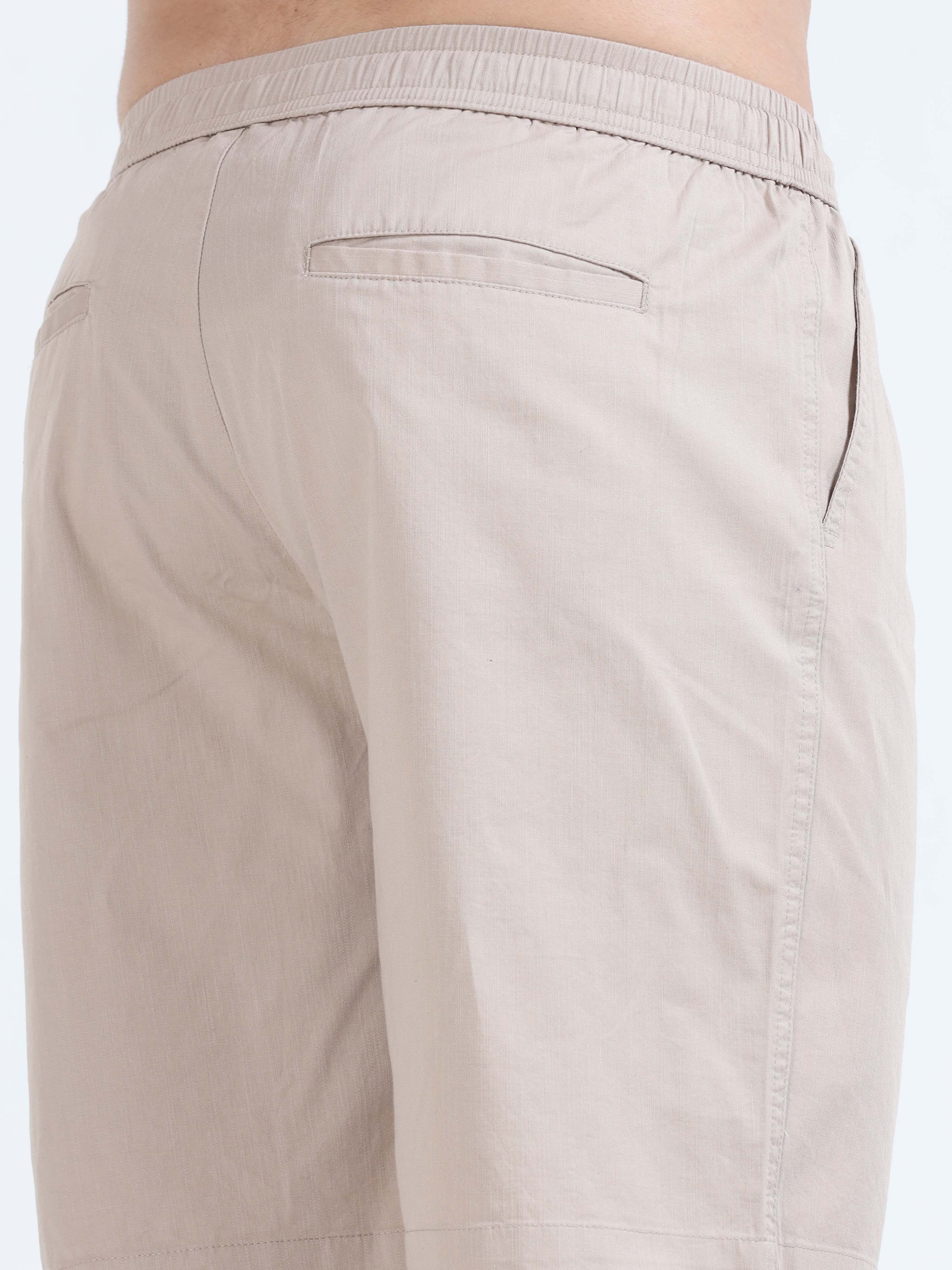 Soft Cotton Beige Basic Shorts for men