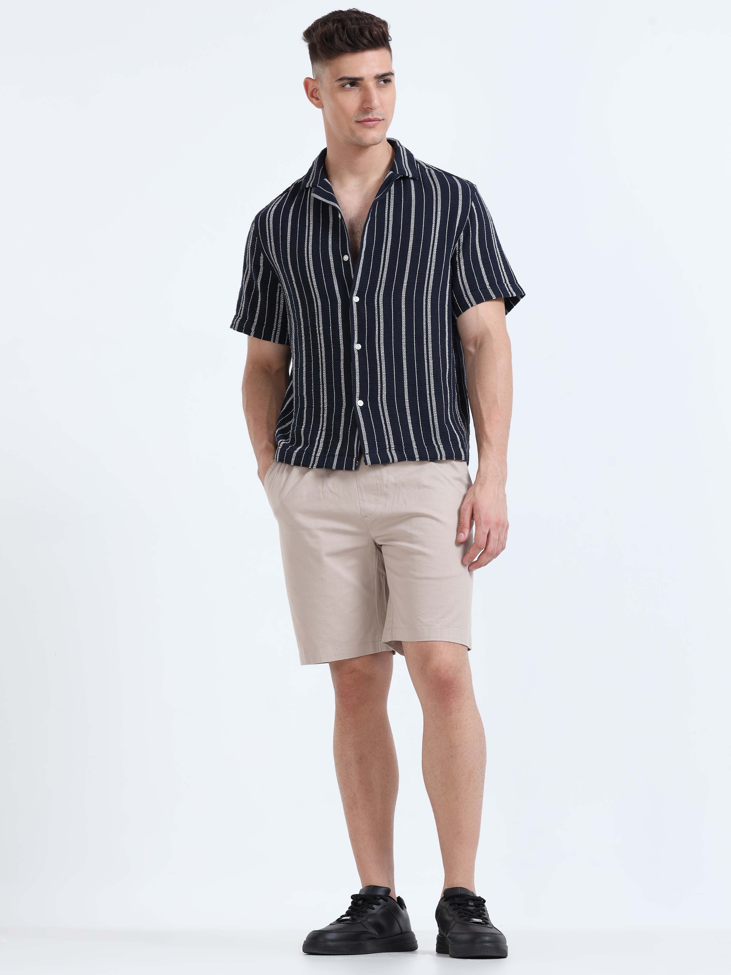 Soft Cotton Beige Basic Shorts for men