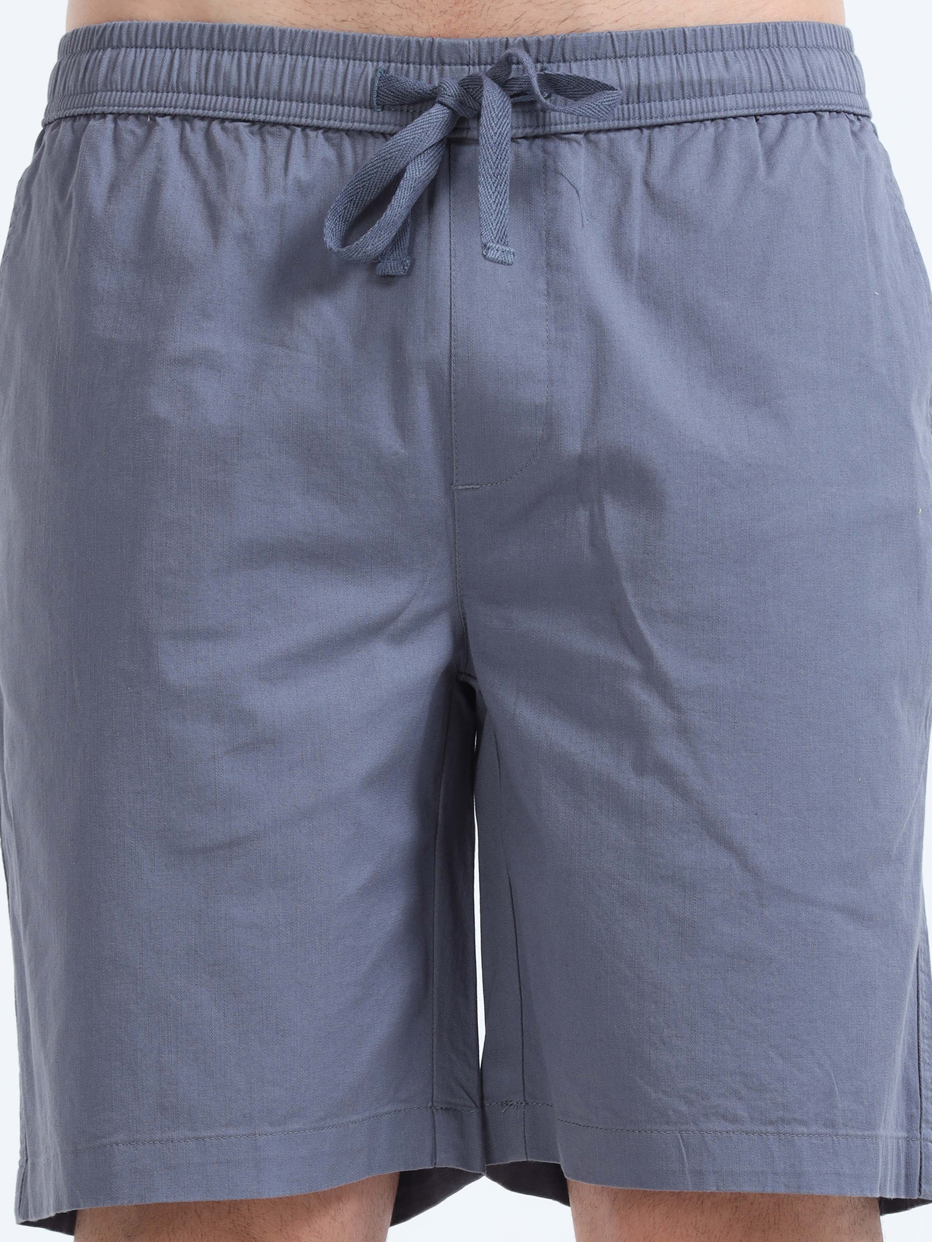 Soft Cotton Stone Blue Basic Shorts