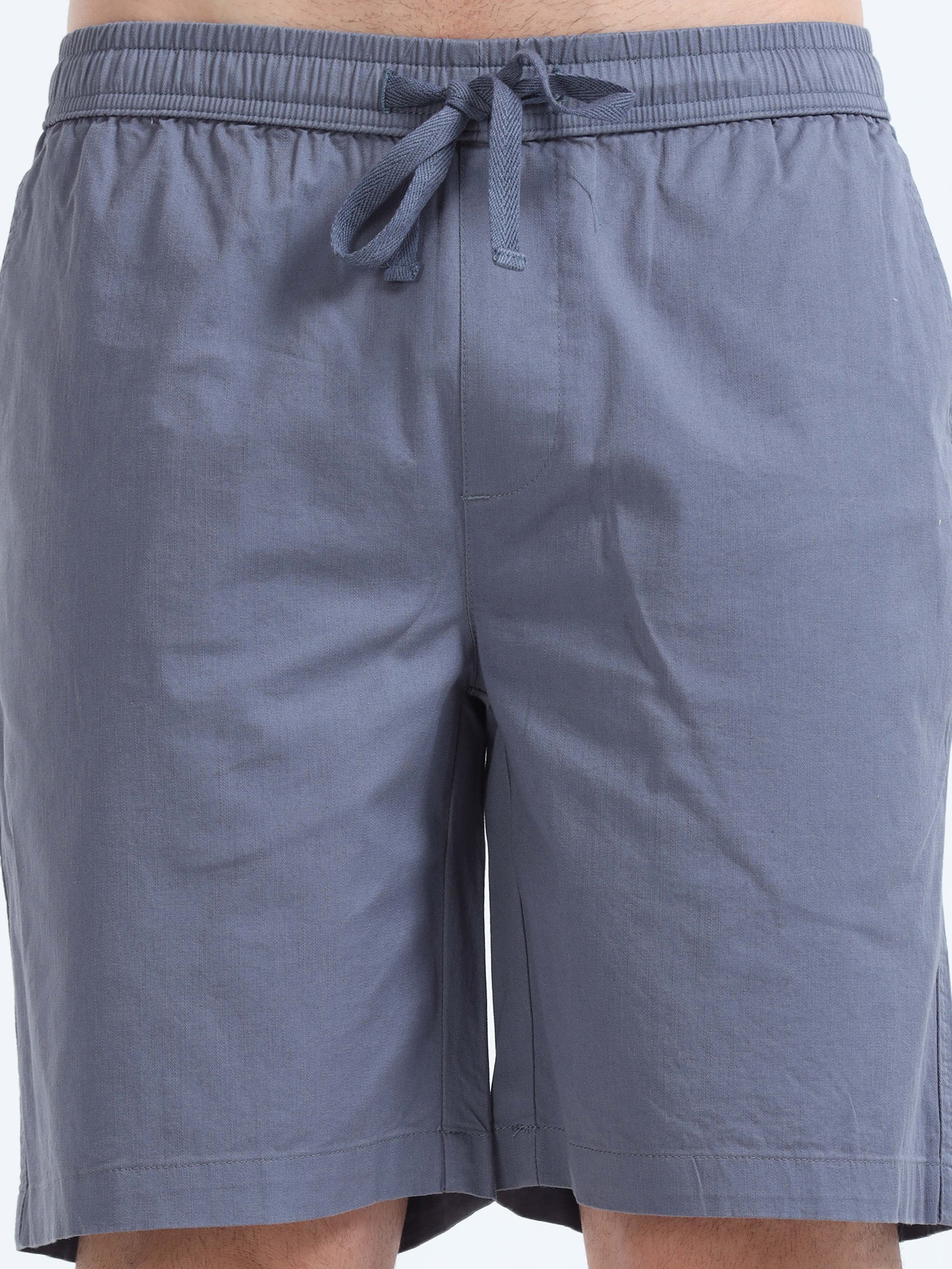 Soft Cotton Blue Plain Shorts for Men