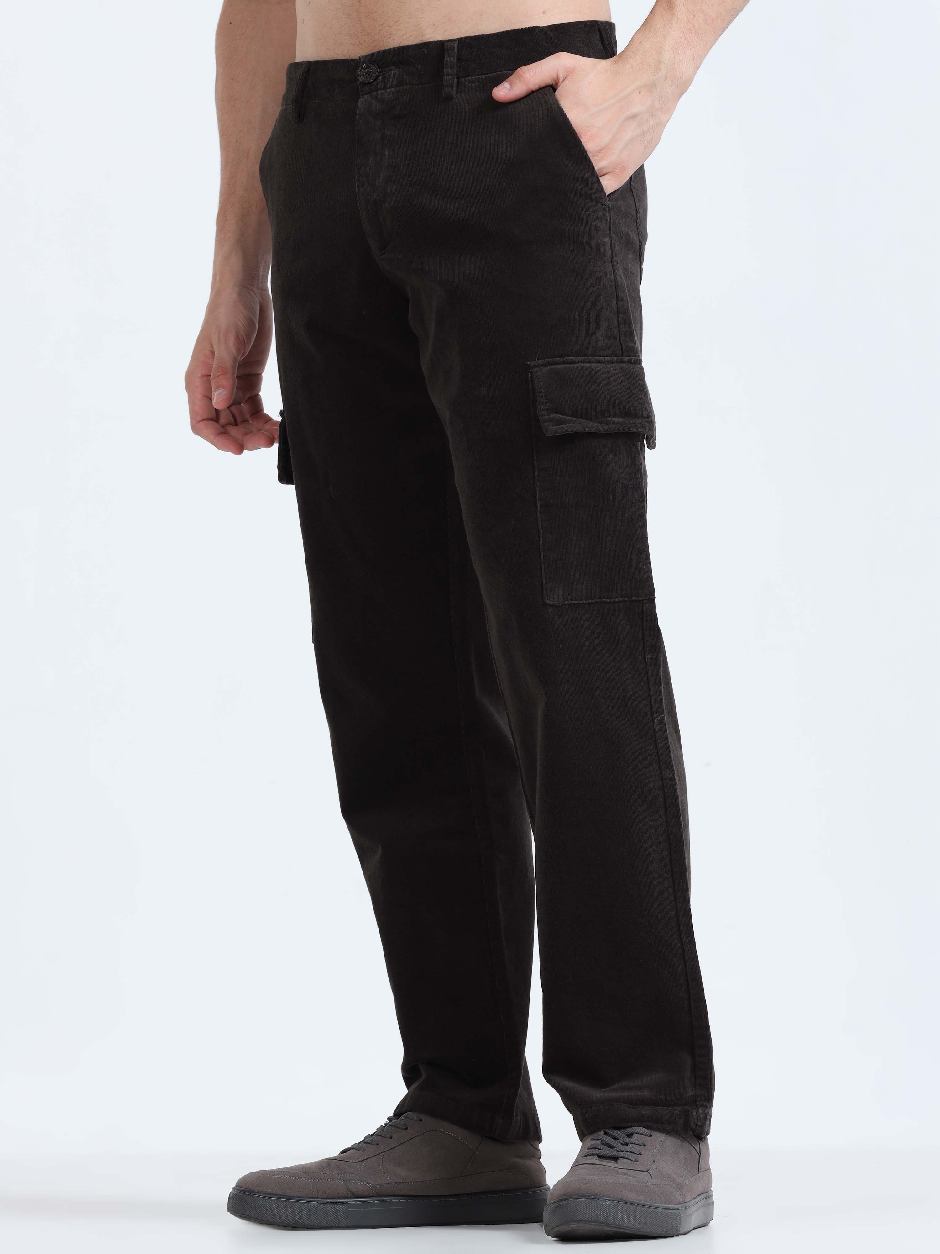 Black mens cargo pants relaxed fit