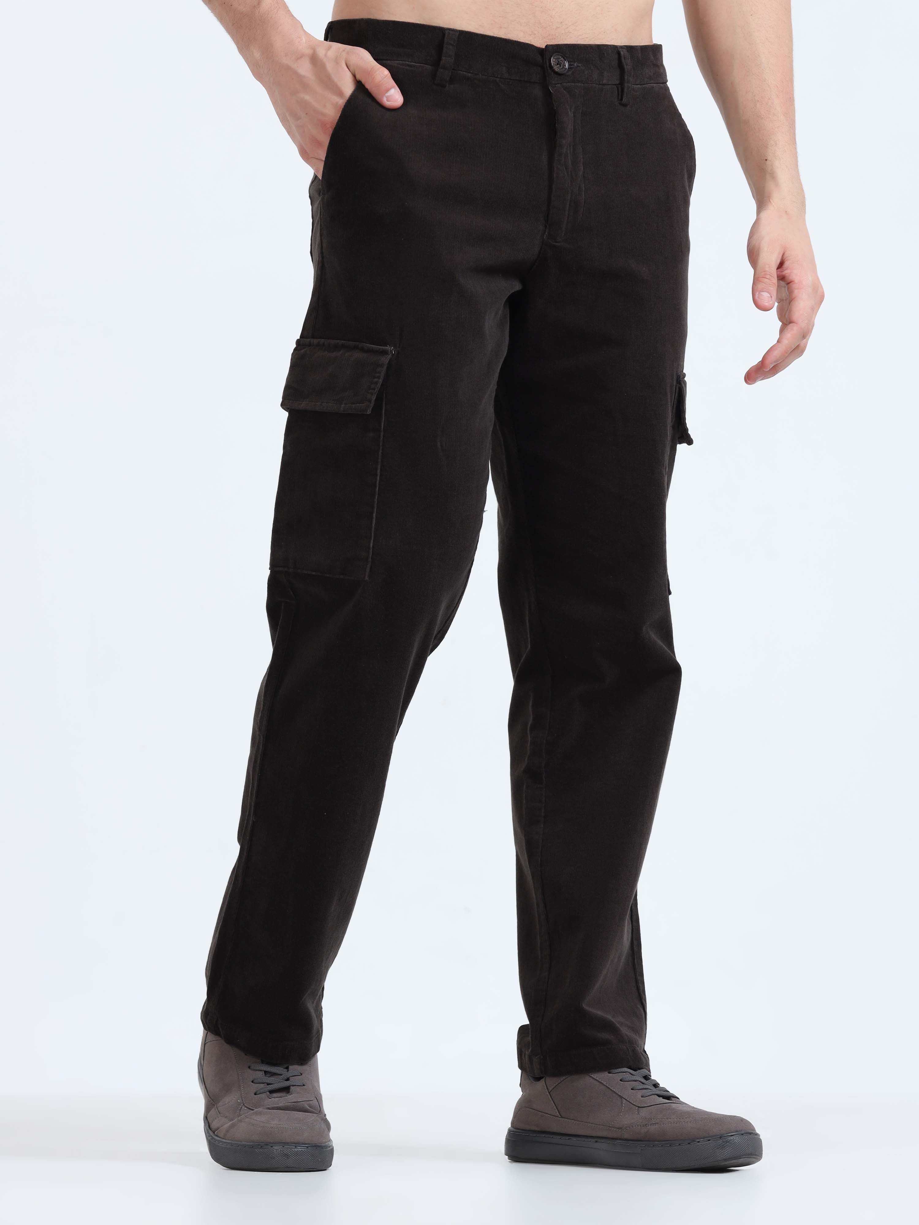Black mens cargo pants relaxed fit