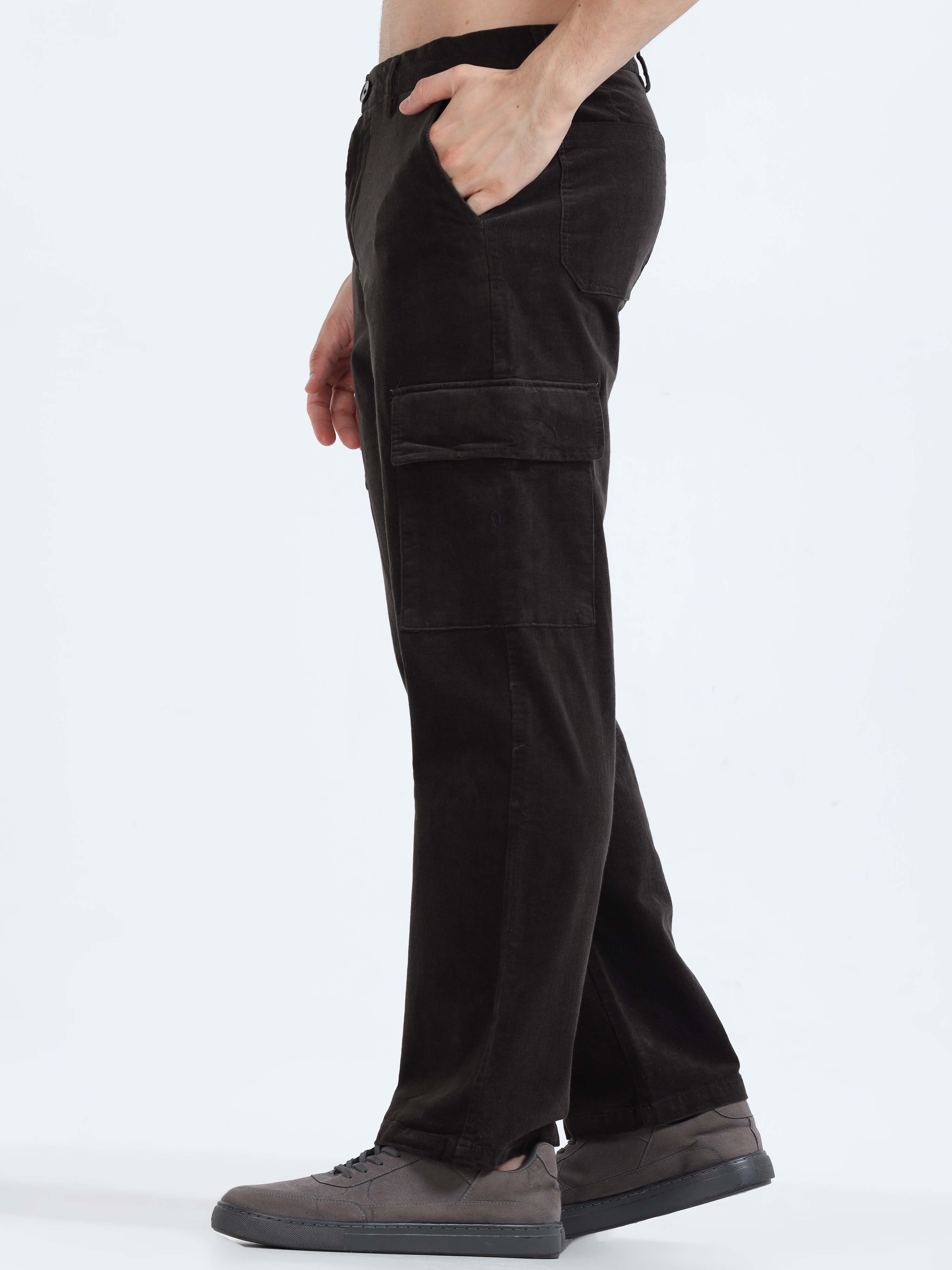 Black mens cargo pants relaxed fit