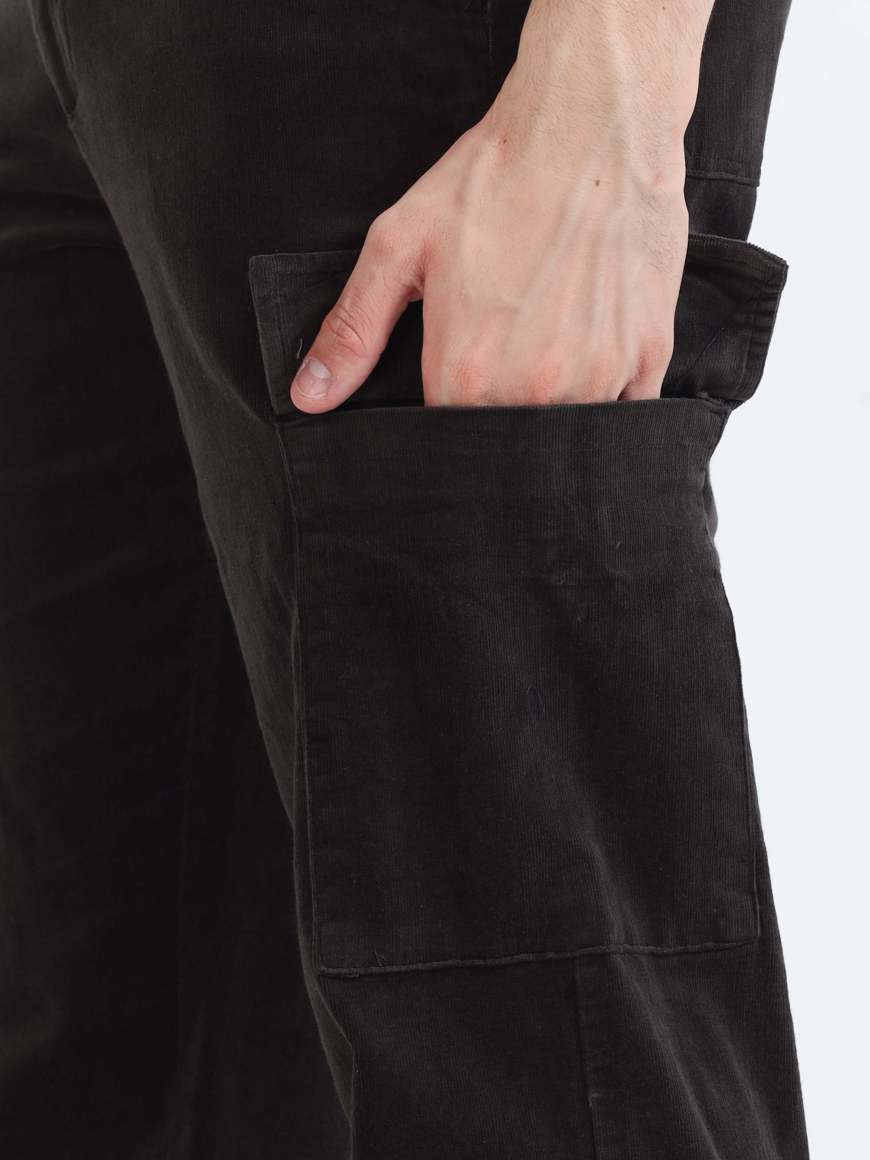 Black mens cargo pants relaxed fit