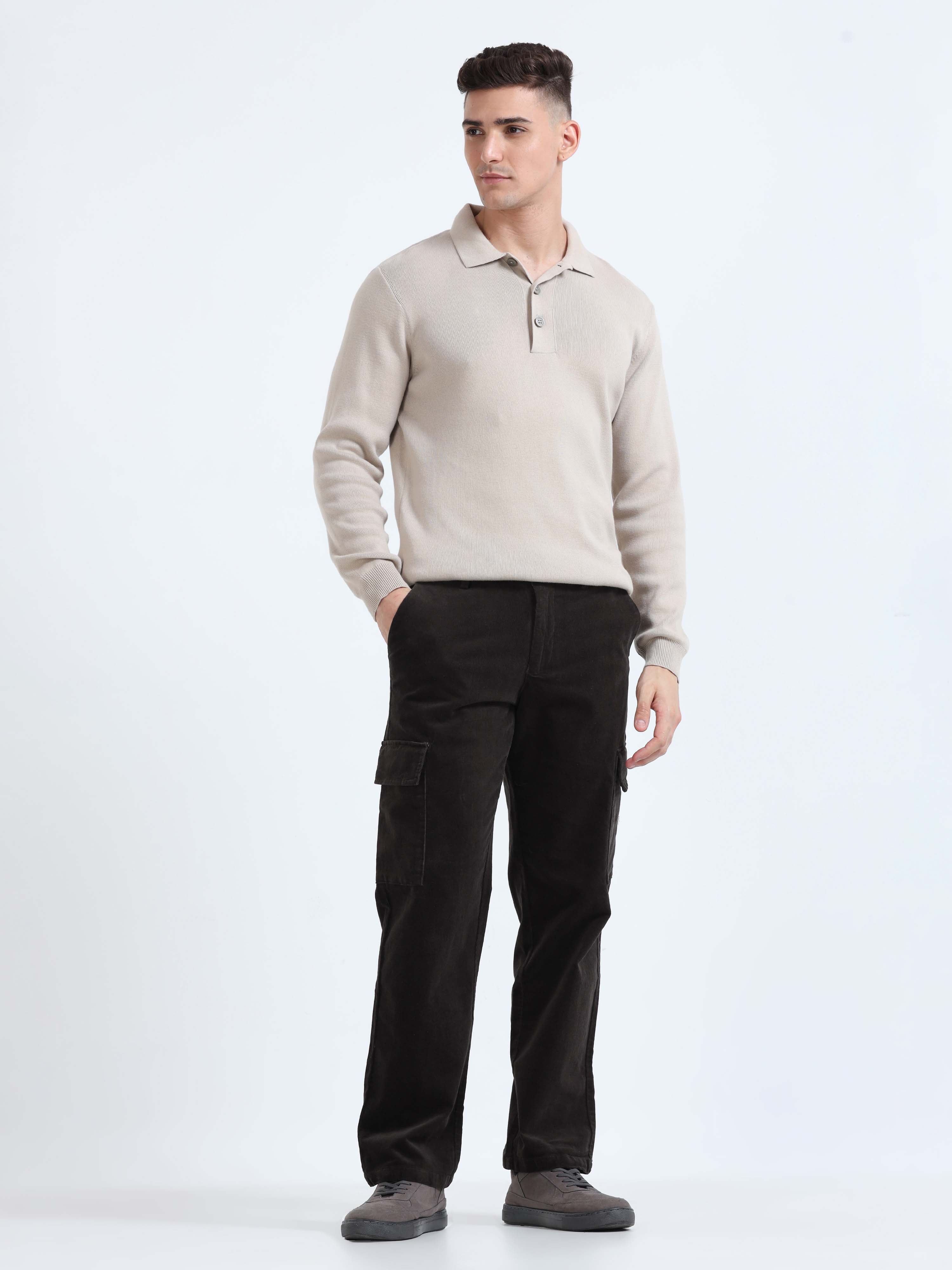 Black mens cargo pants relaxed fit
