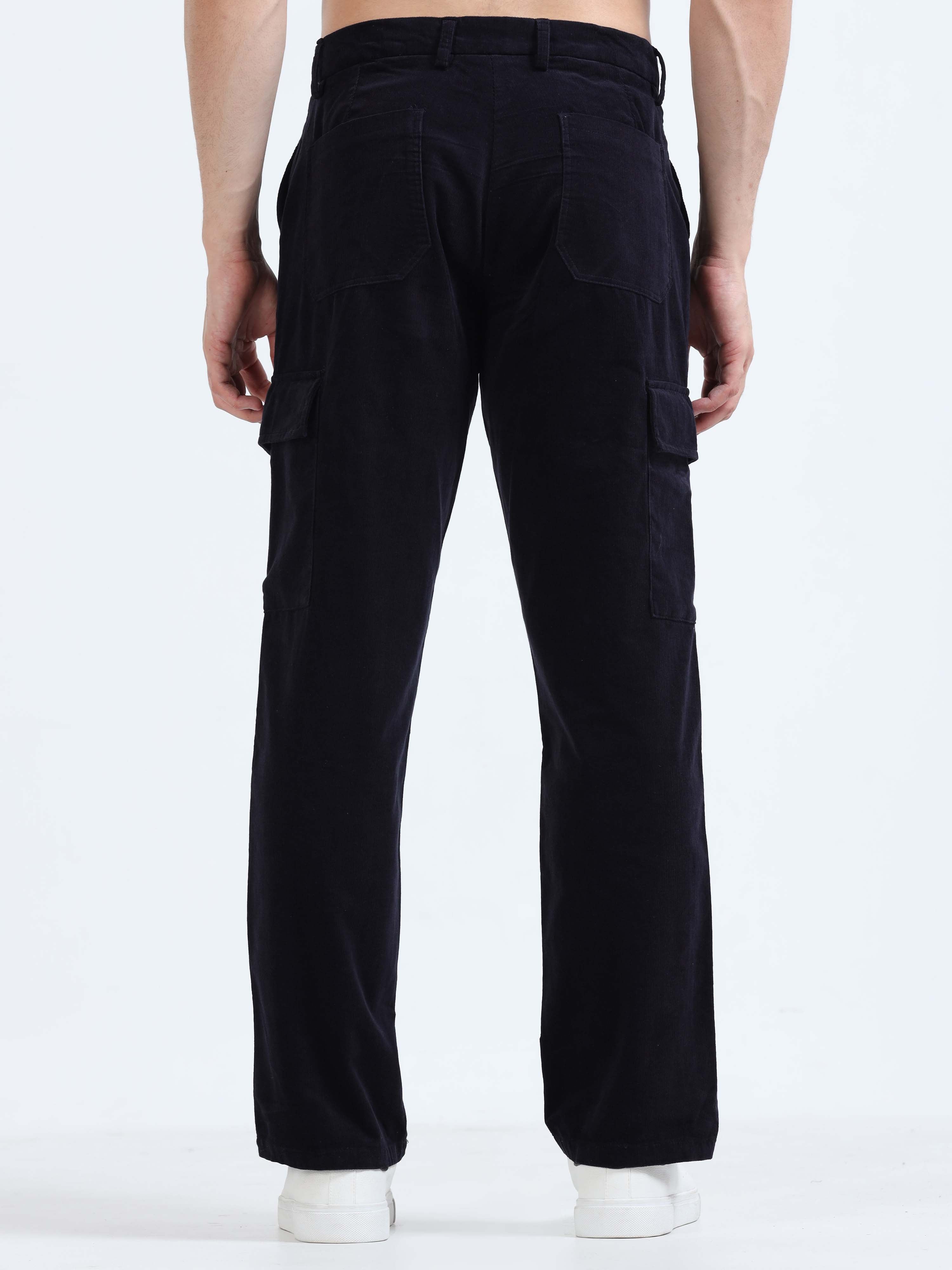 Navy loose fit cargo trousers