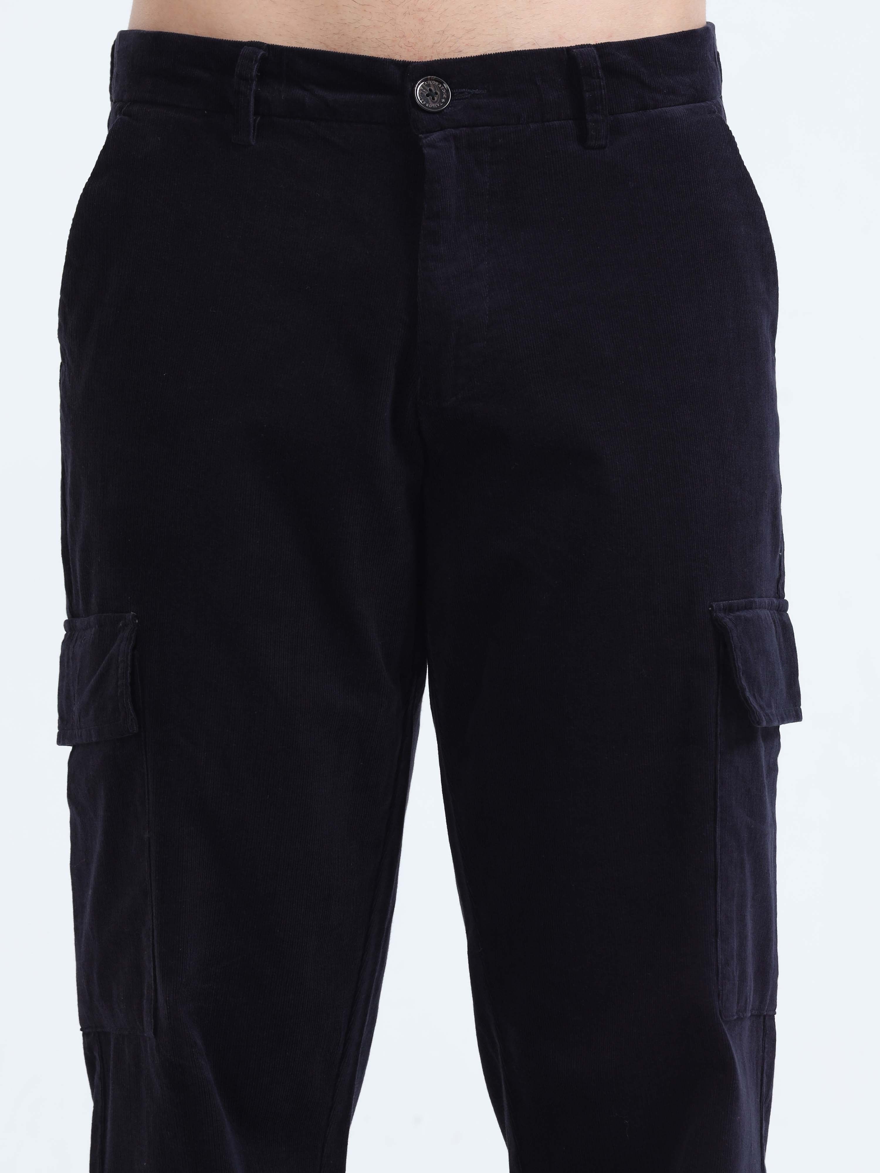 Navy loose fit cargo trousers