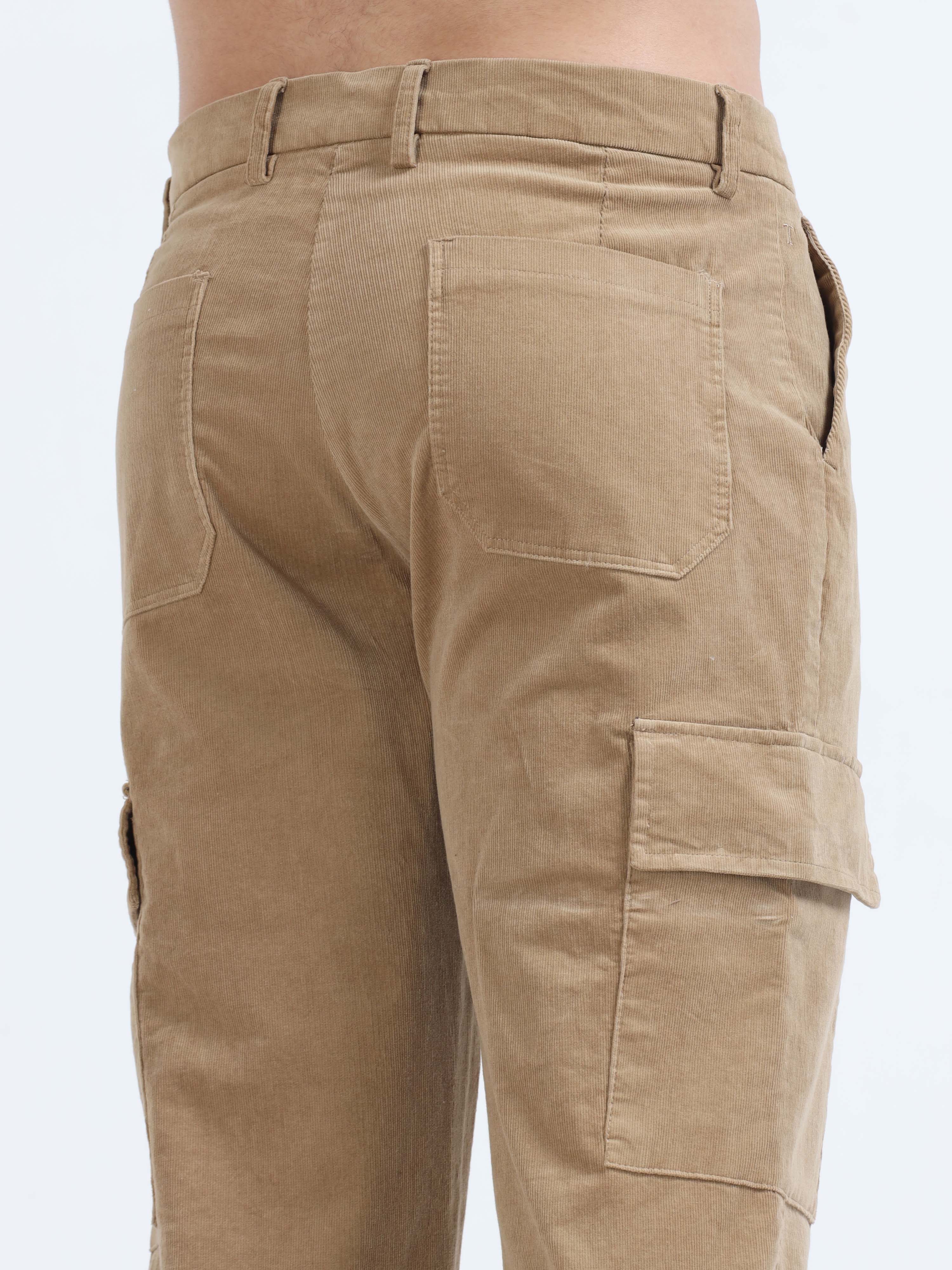 Brown relaxed fit cargo pants