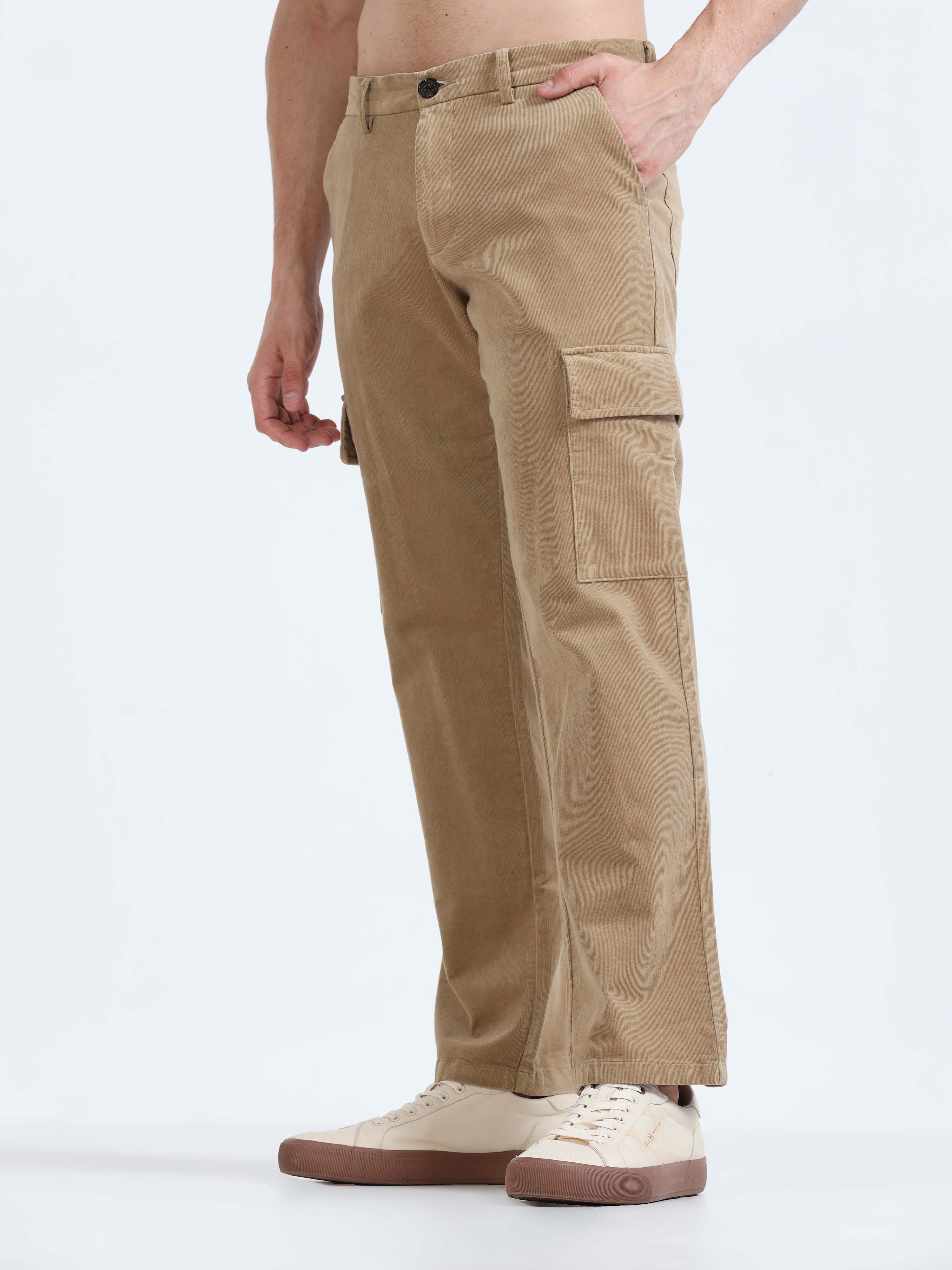 Brown relaxed fit cargo pants