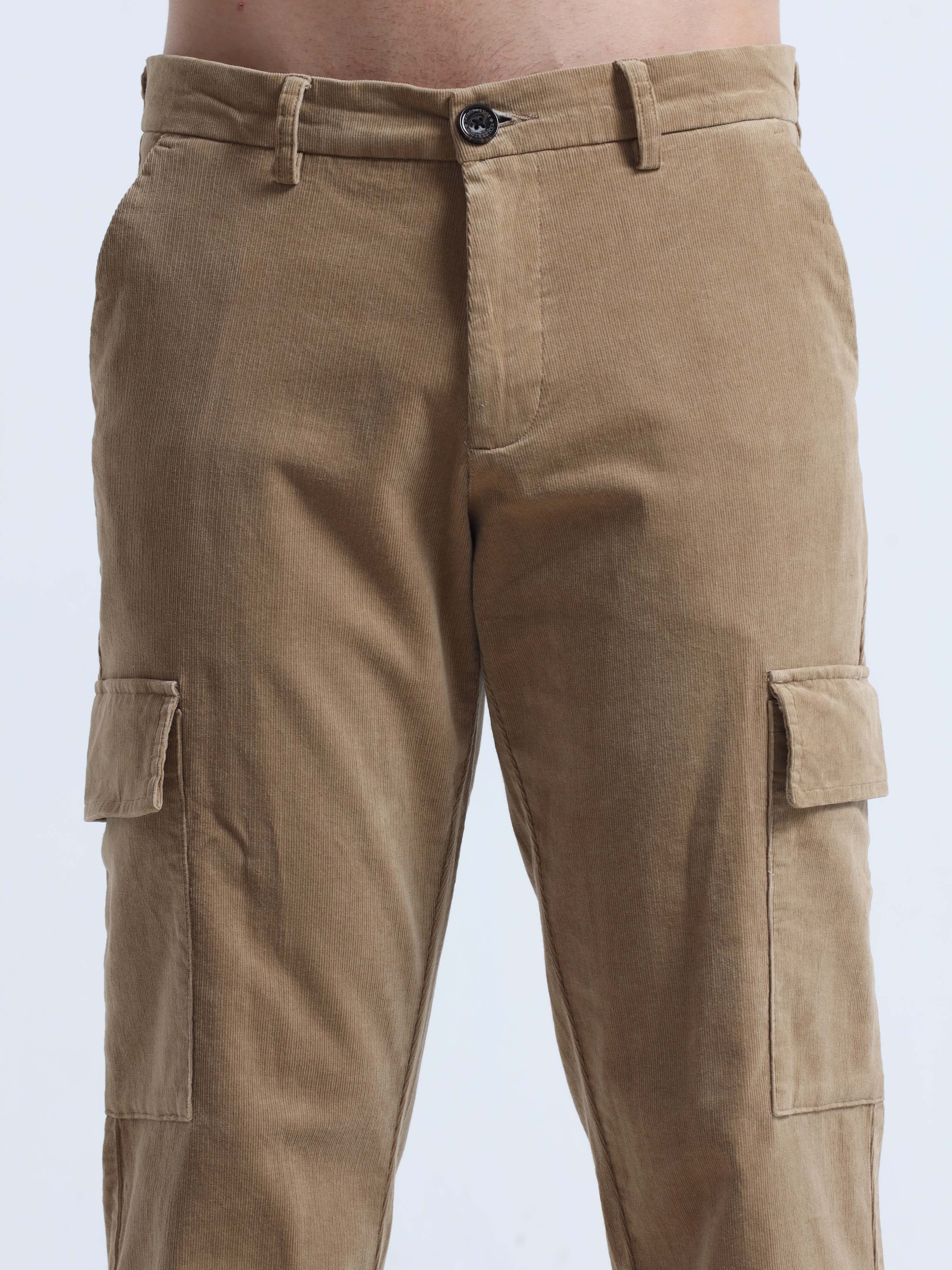 Brown relaxed fit cargo pants
