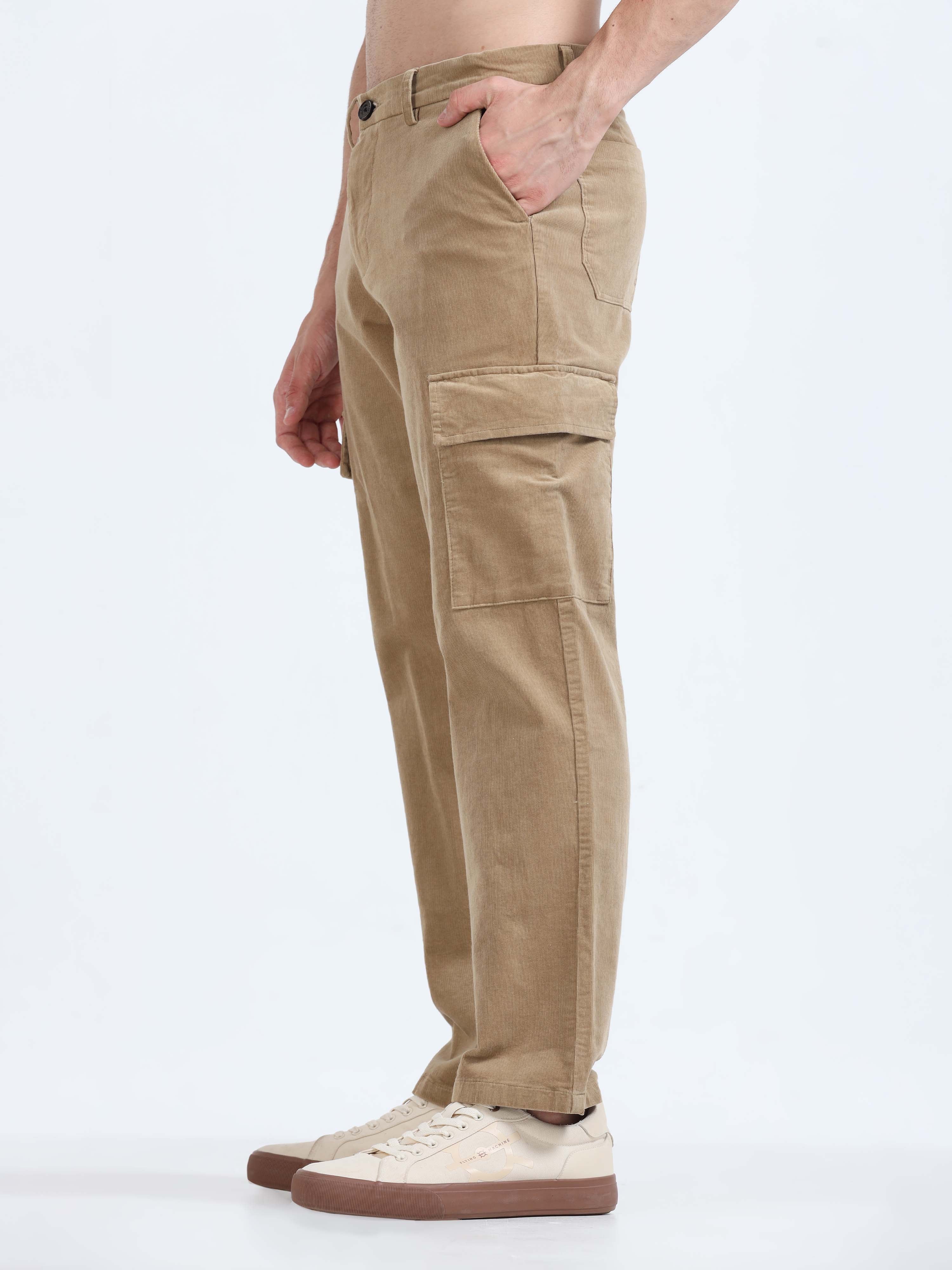 Brown relaxed fit cargo pants
