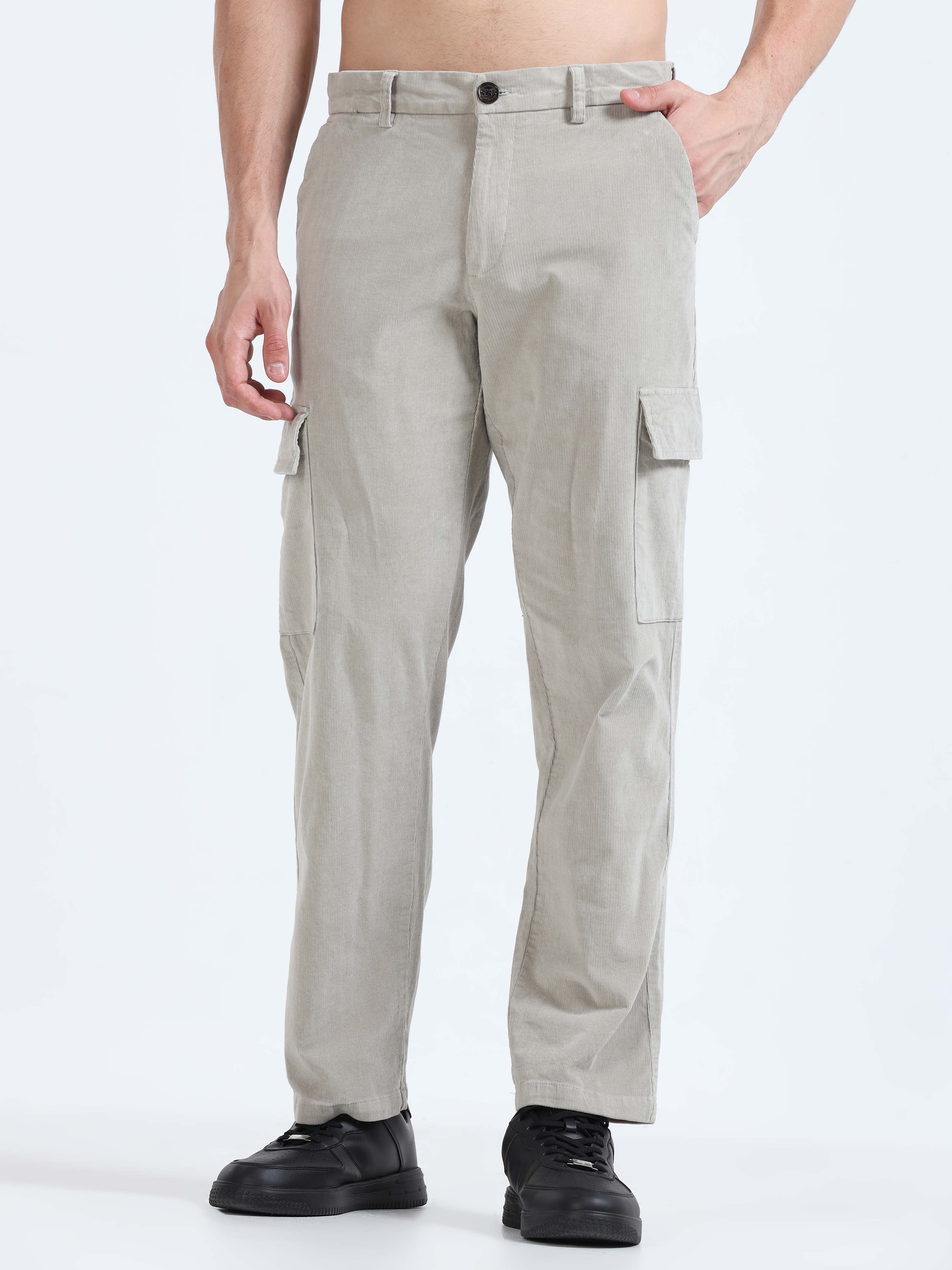 Grey loose cargo pants
