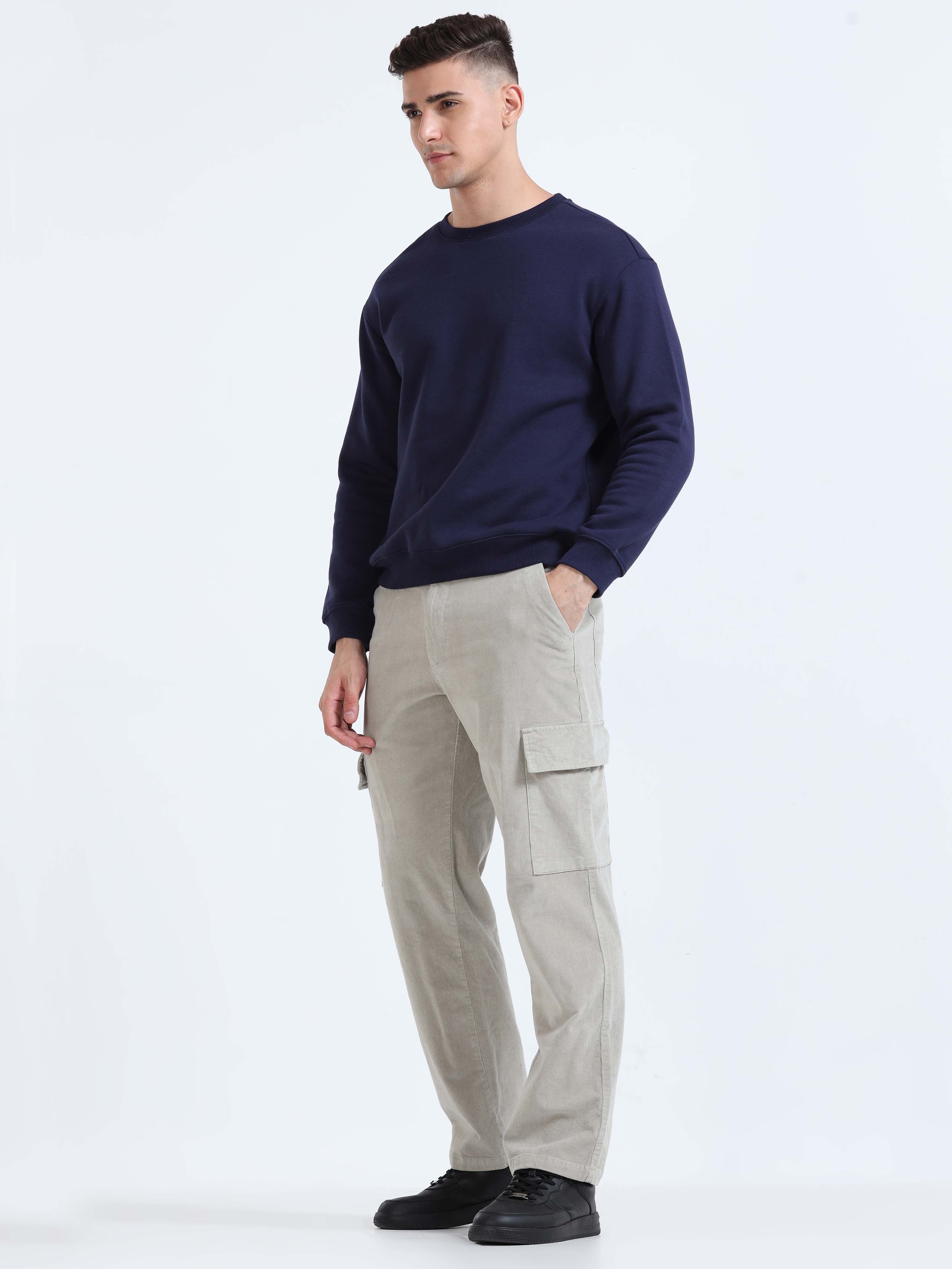Grey loose cargo pants