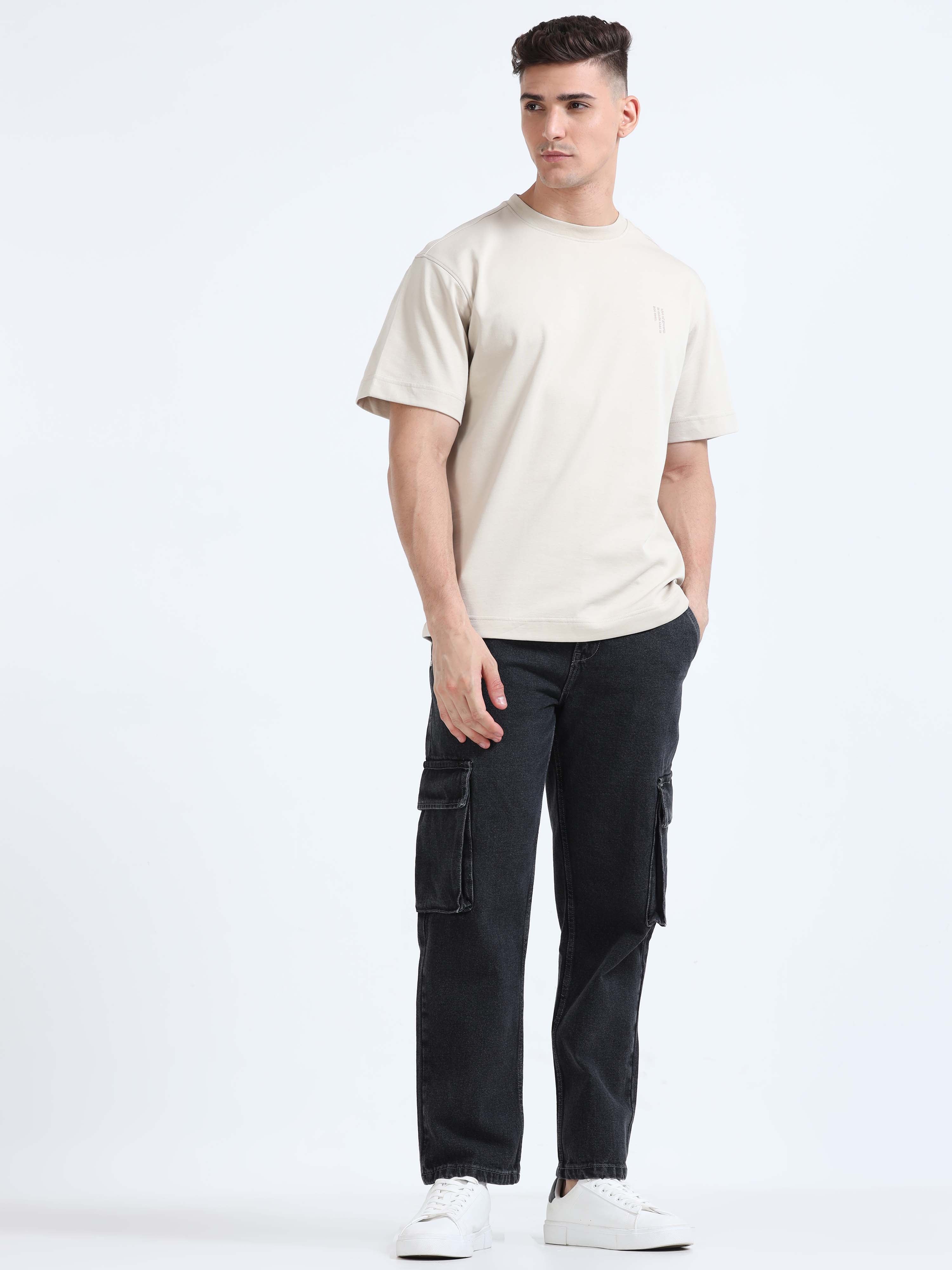 Grey Stone Relaxed Denim Cargo