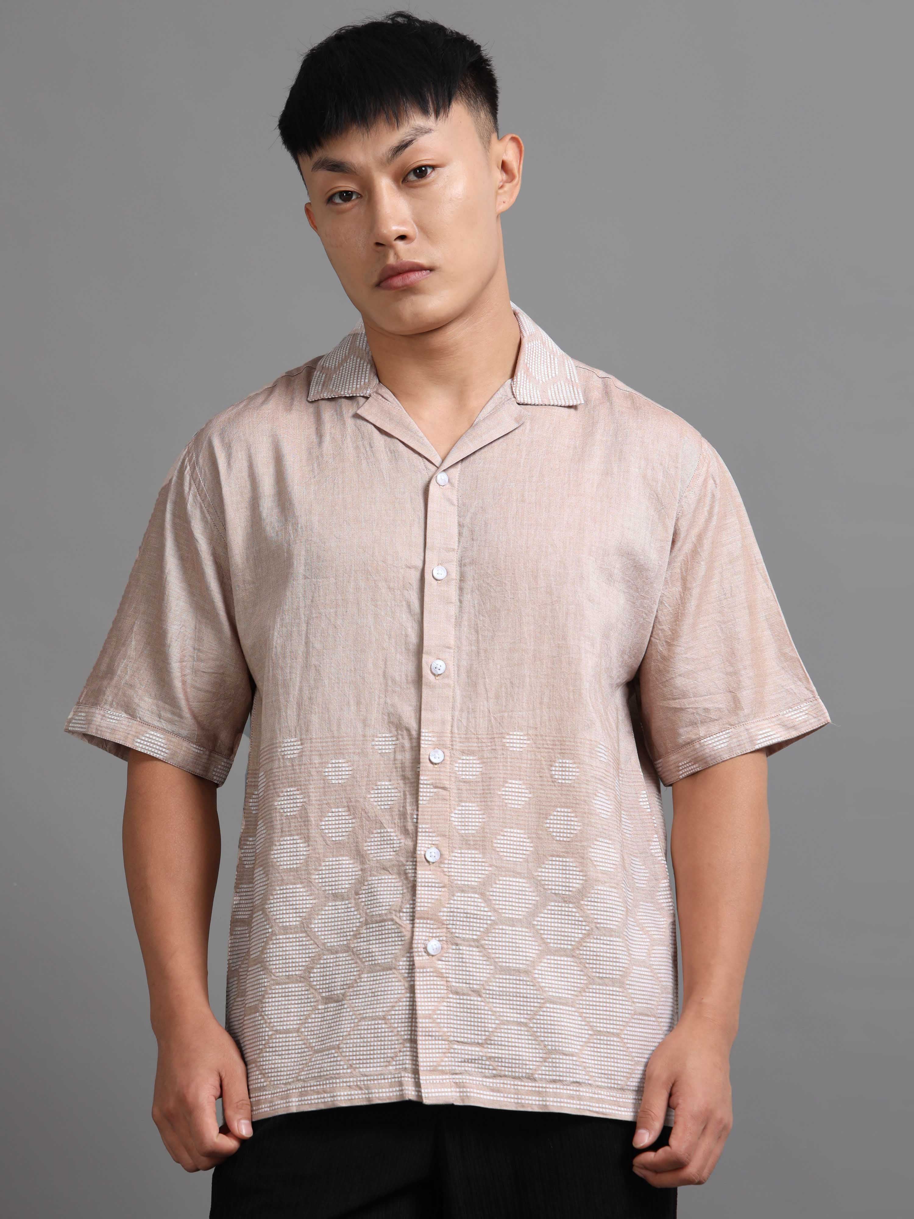 Honeycomb Haze Shirt In Peach