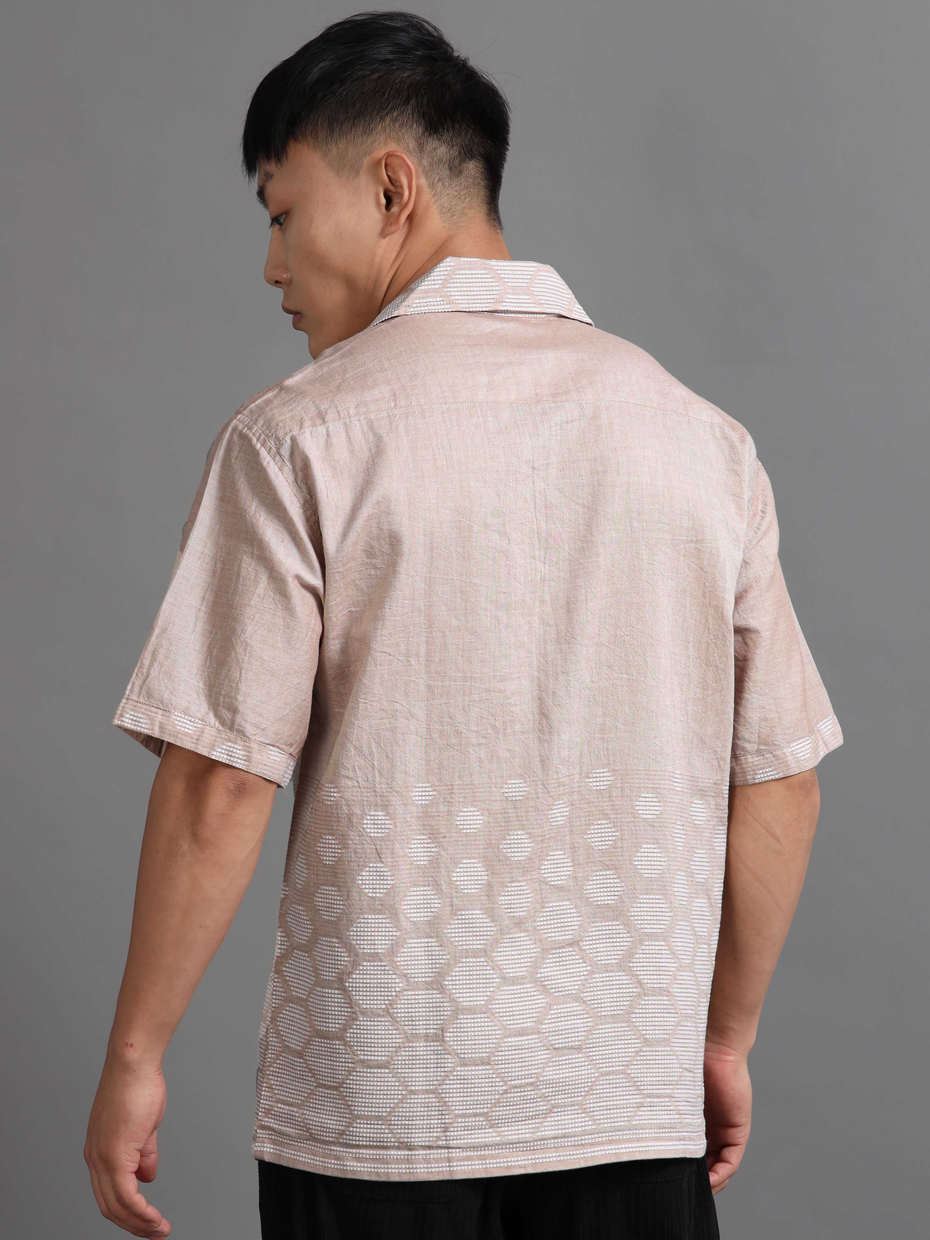 Honeycomb Haze Shirt In Peach
