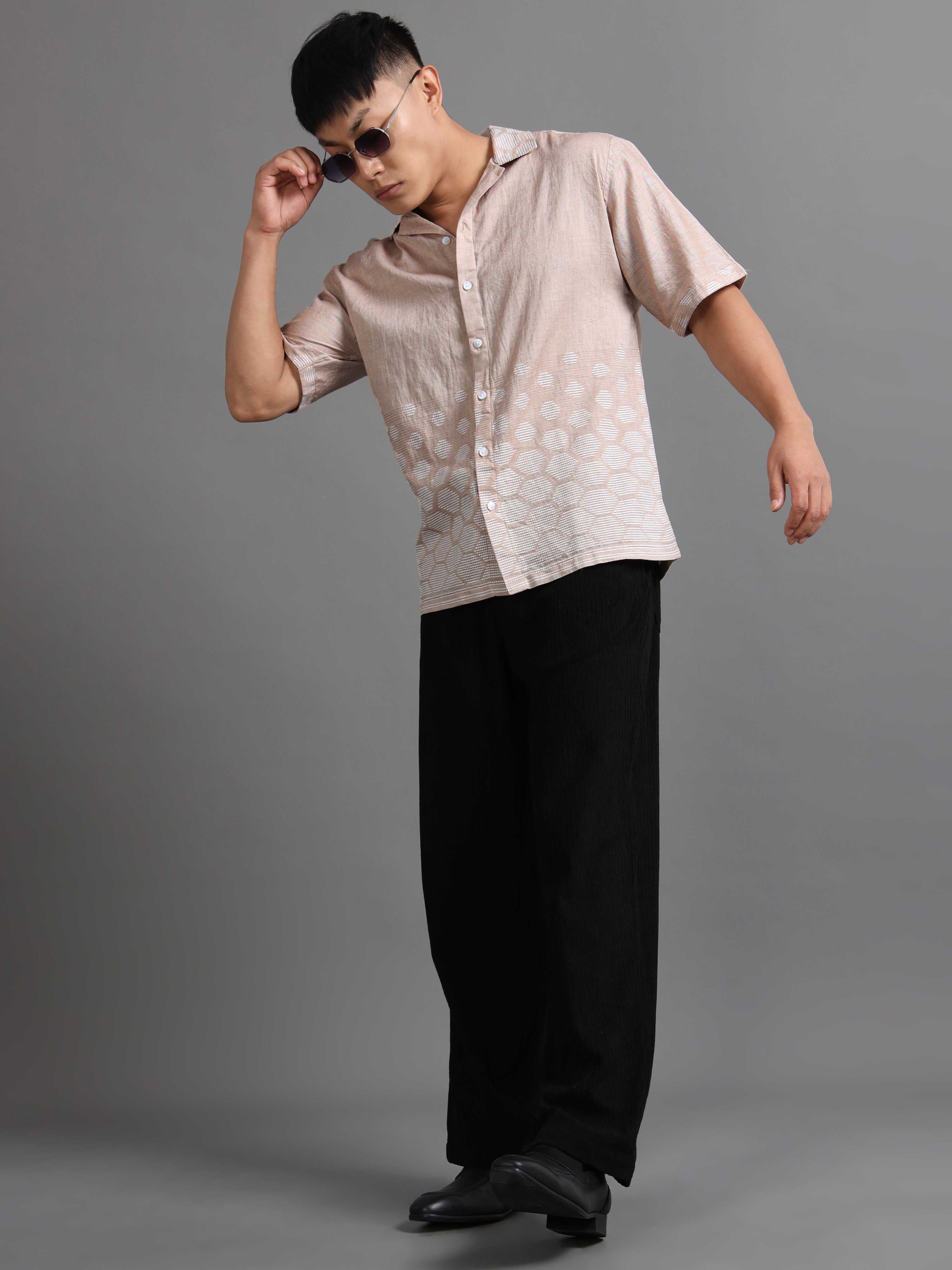 Honeycomb Haze Shirt In Peach
