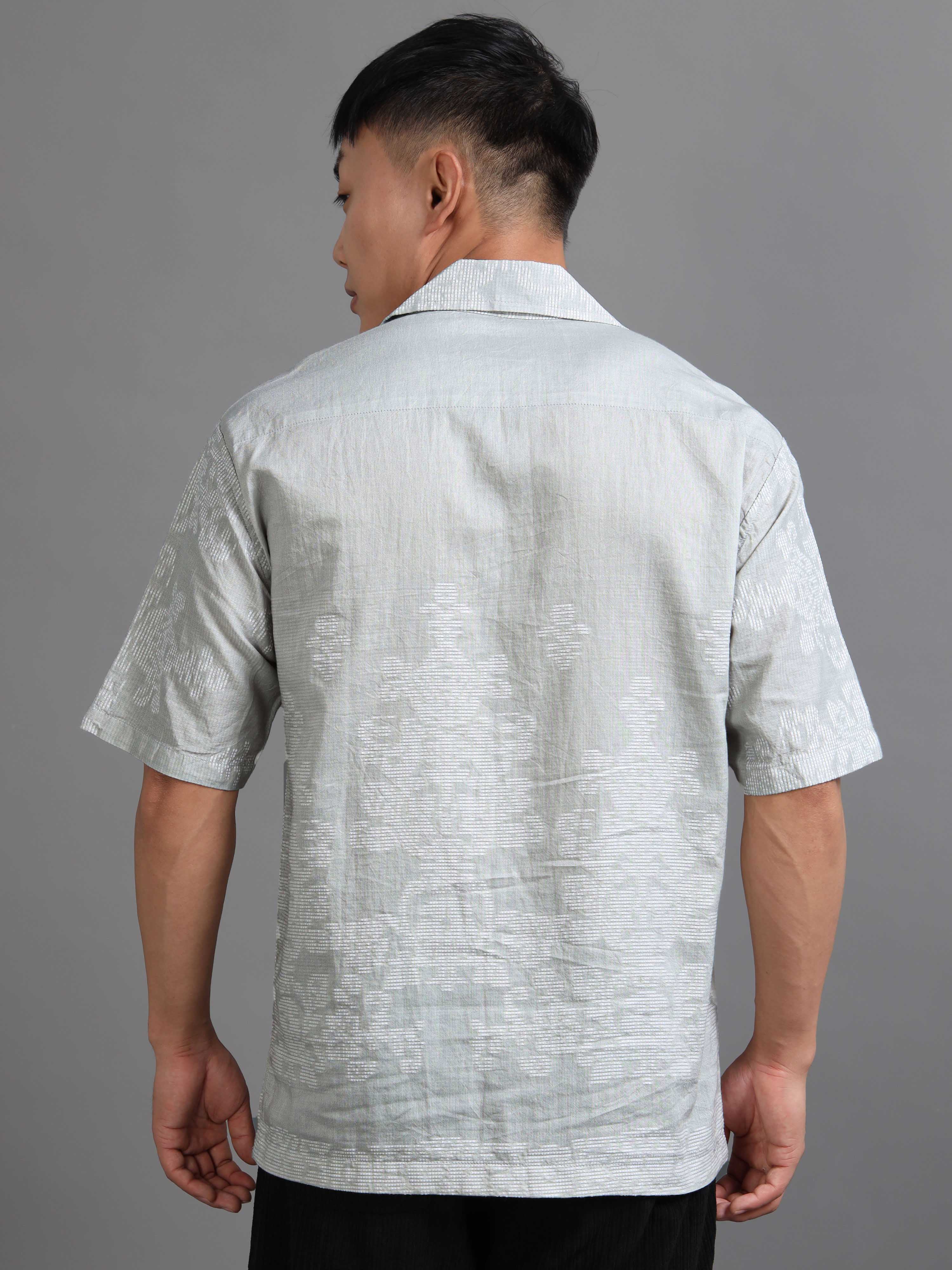 Silken Grid Shirt In Blue