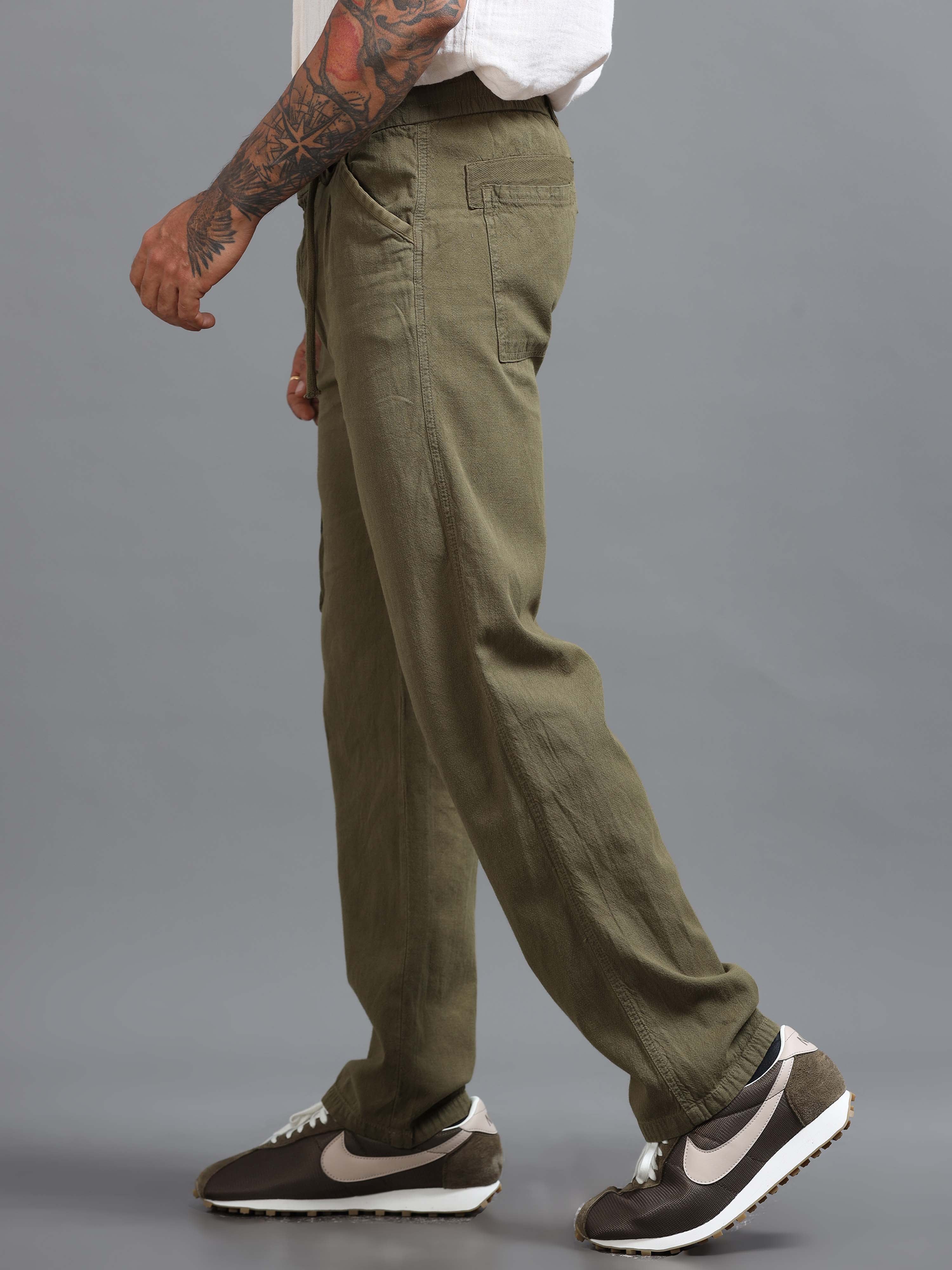 Portofino Linen Pant In Olive