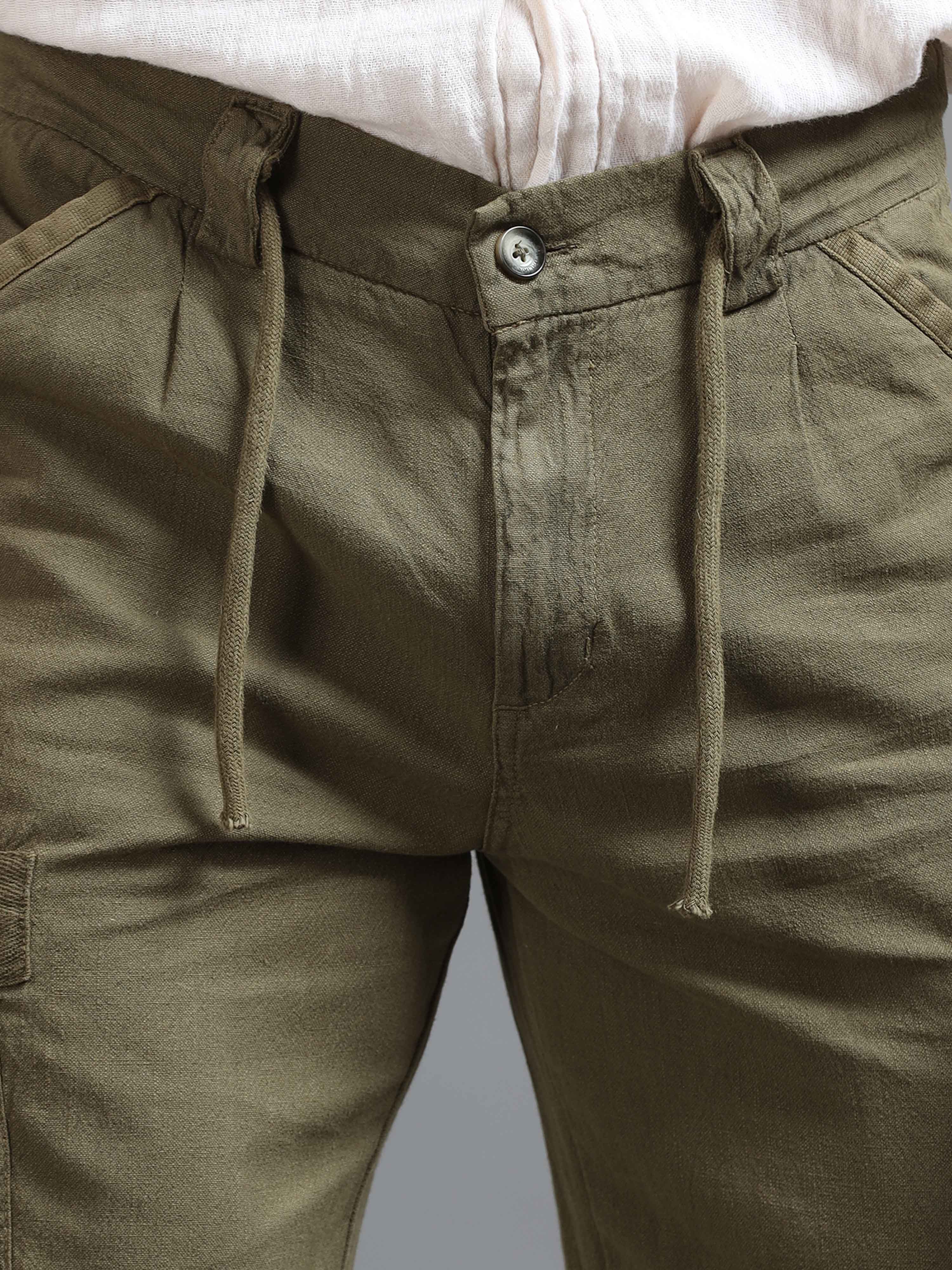 Portofino Linen Pant In Olive