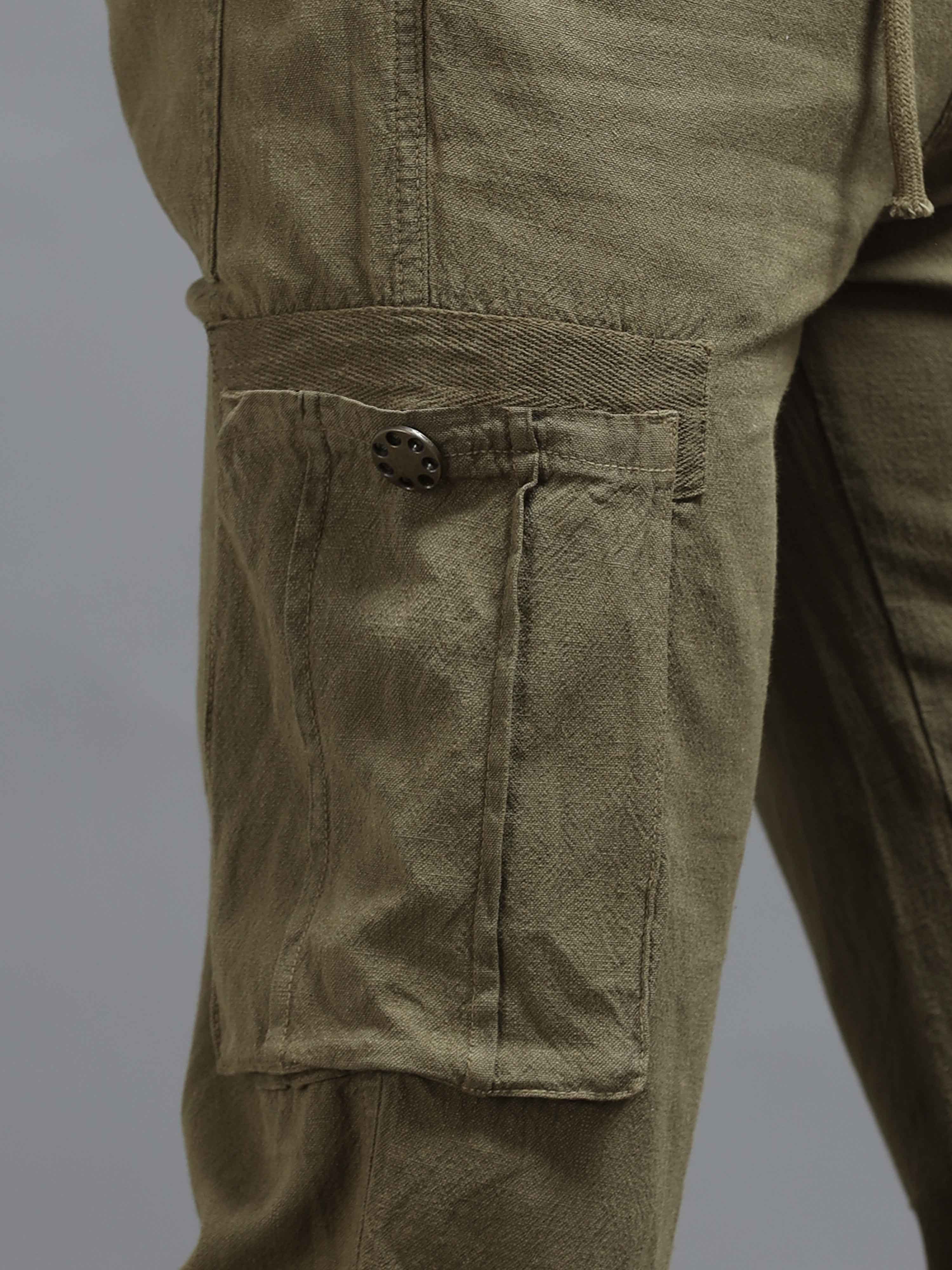Portofino Linen Pant In Olive