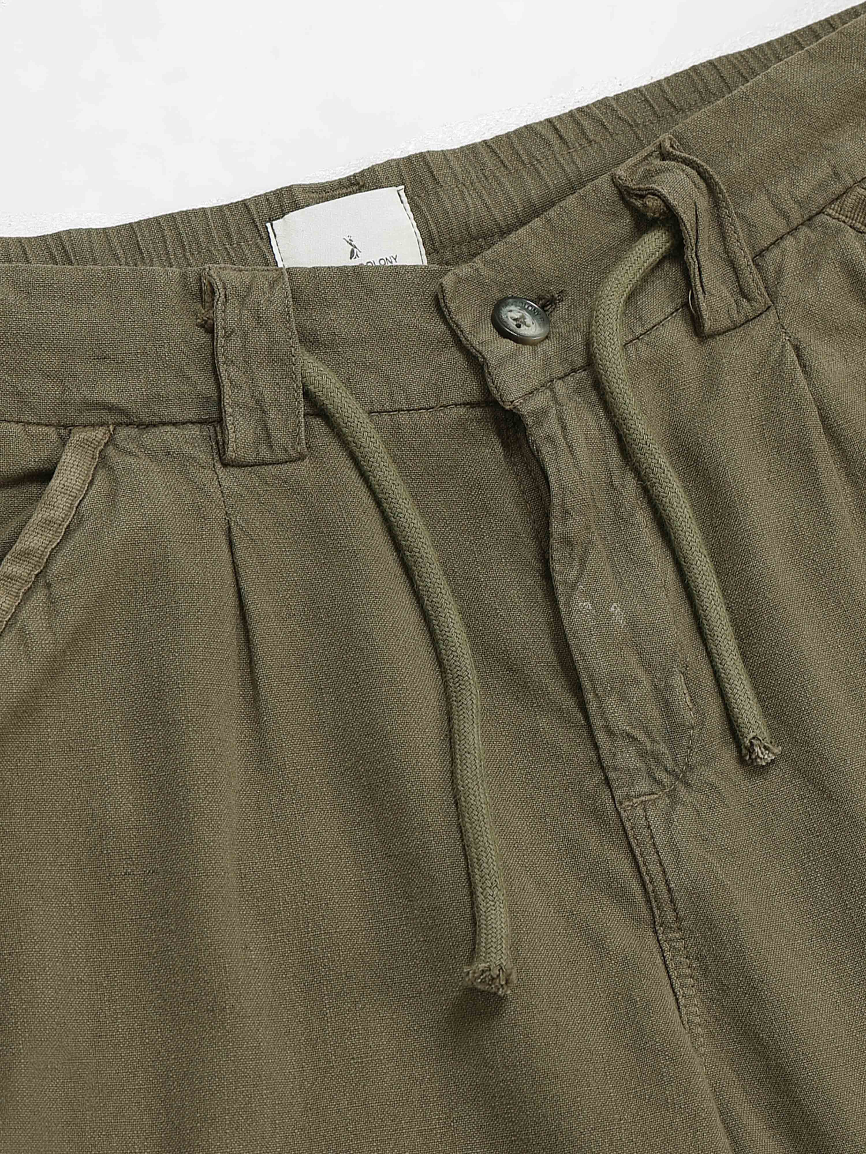 Portofino Linen Pant In Olive