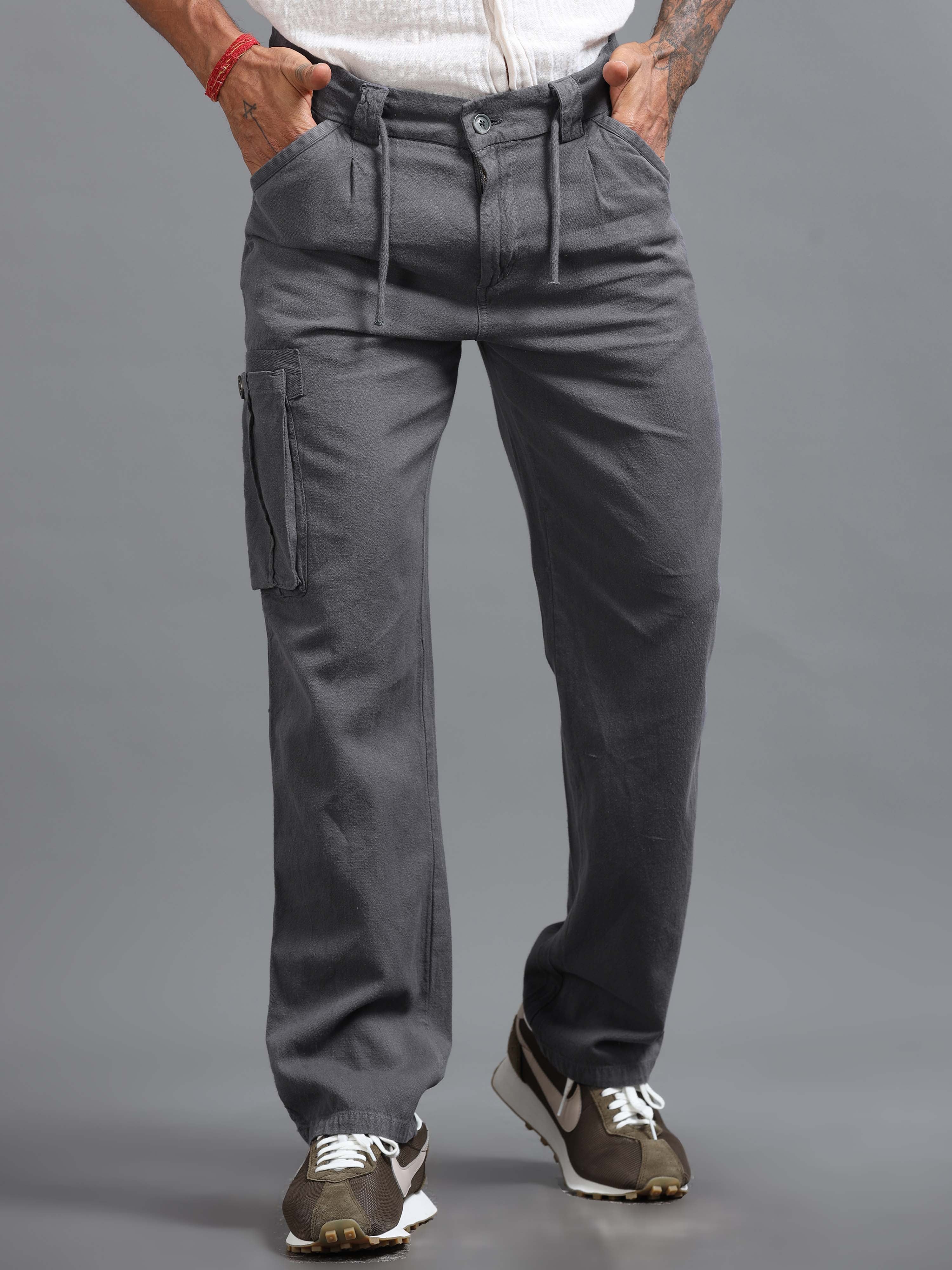 Portofino Linen Pant In Grey