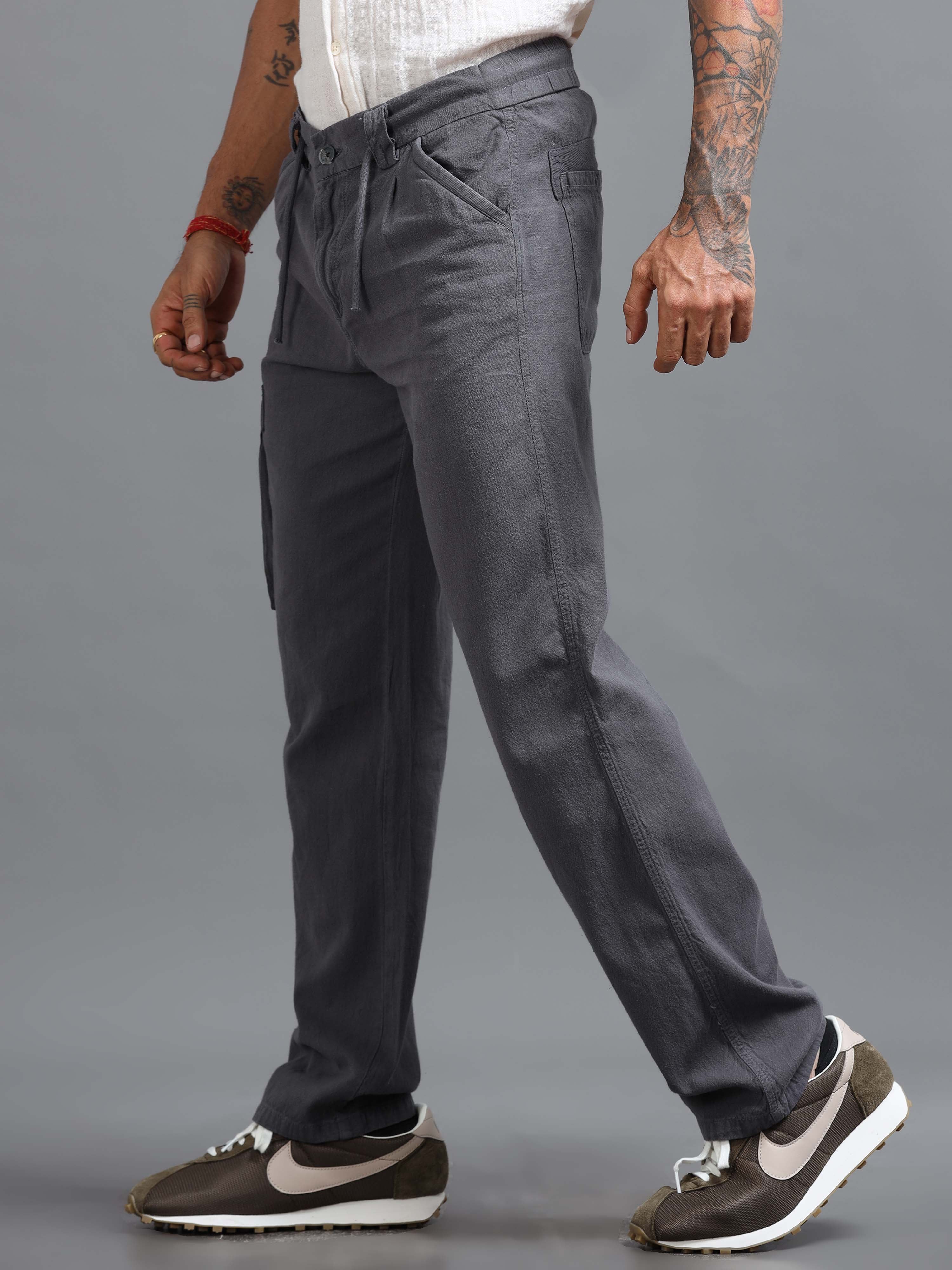 Portofino Linen Pant In Grey