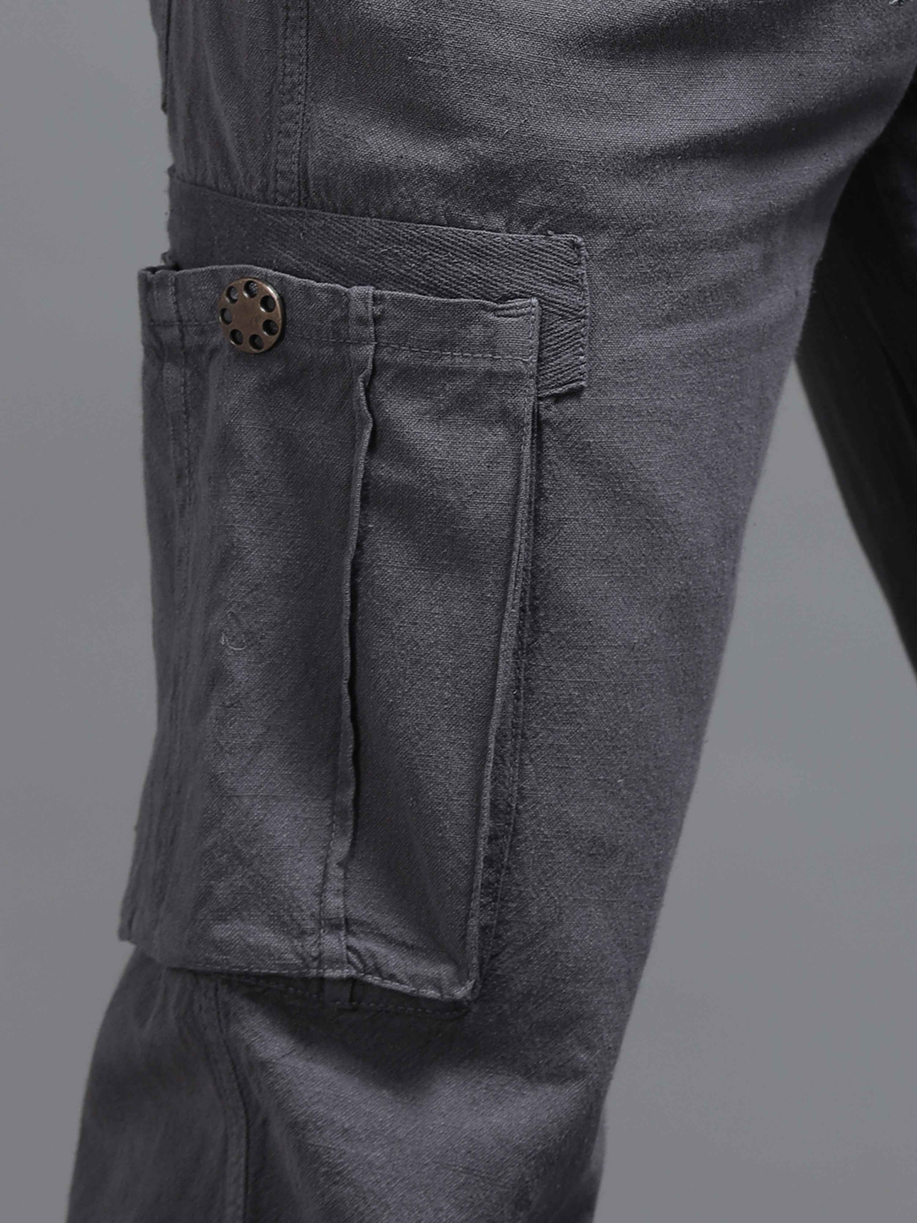 Portofino Linen Pant In Grey