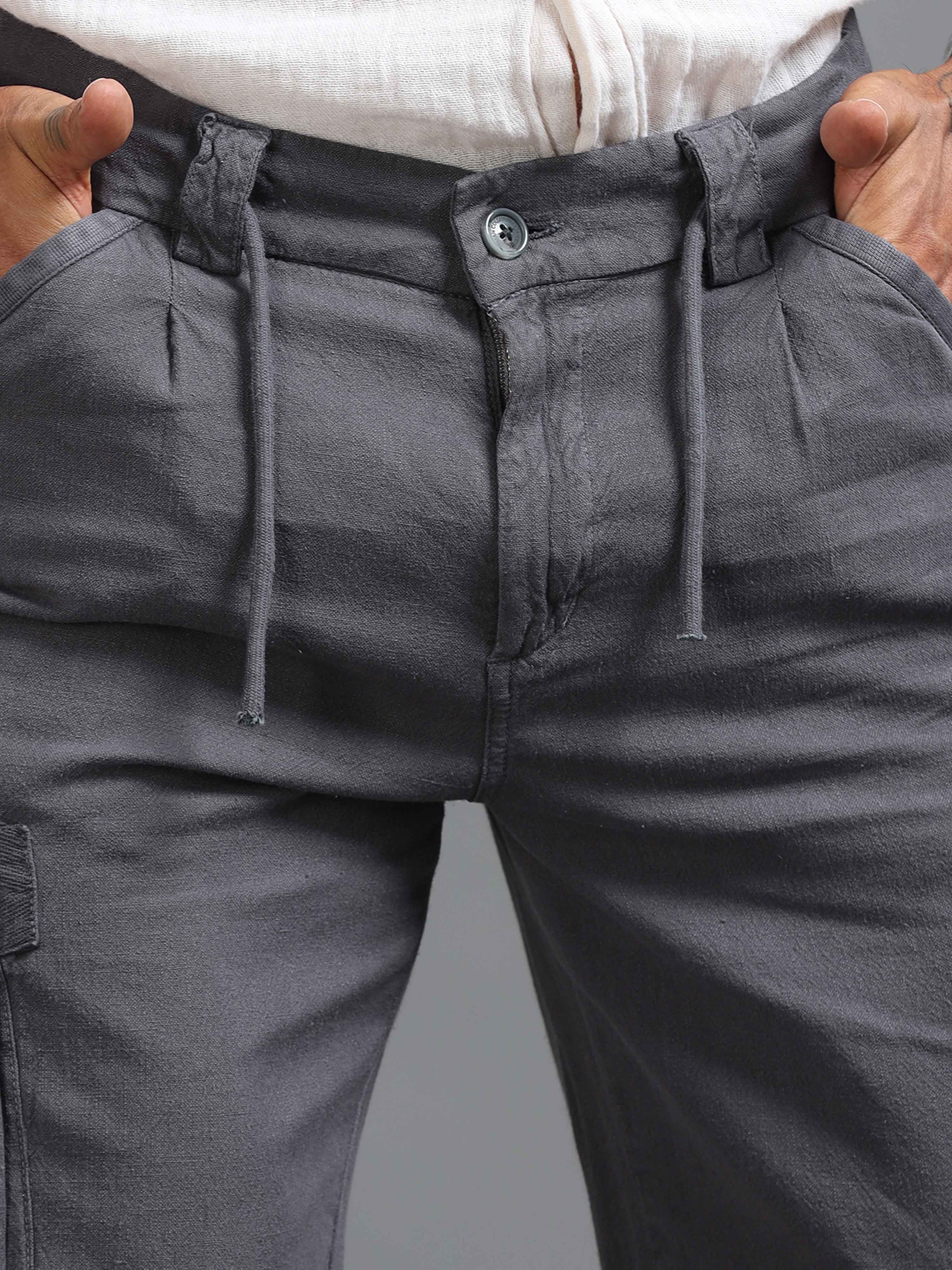 Portofino Linen Pant In Grey