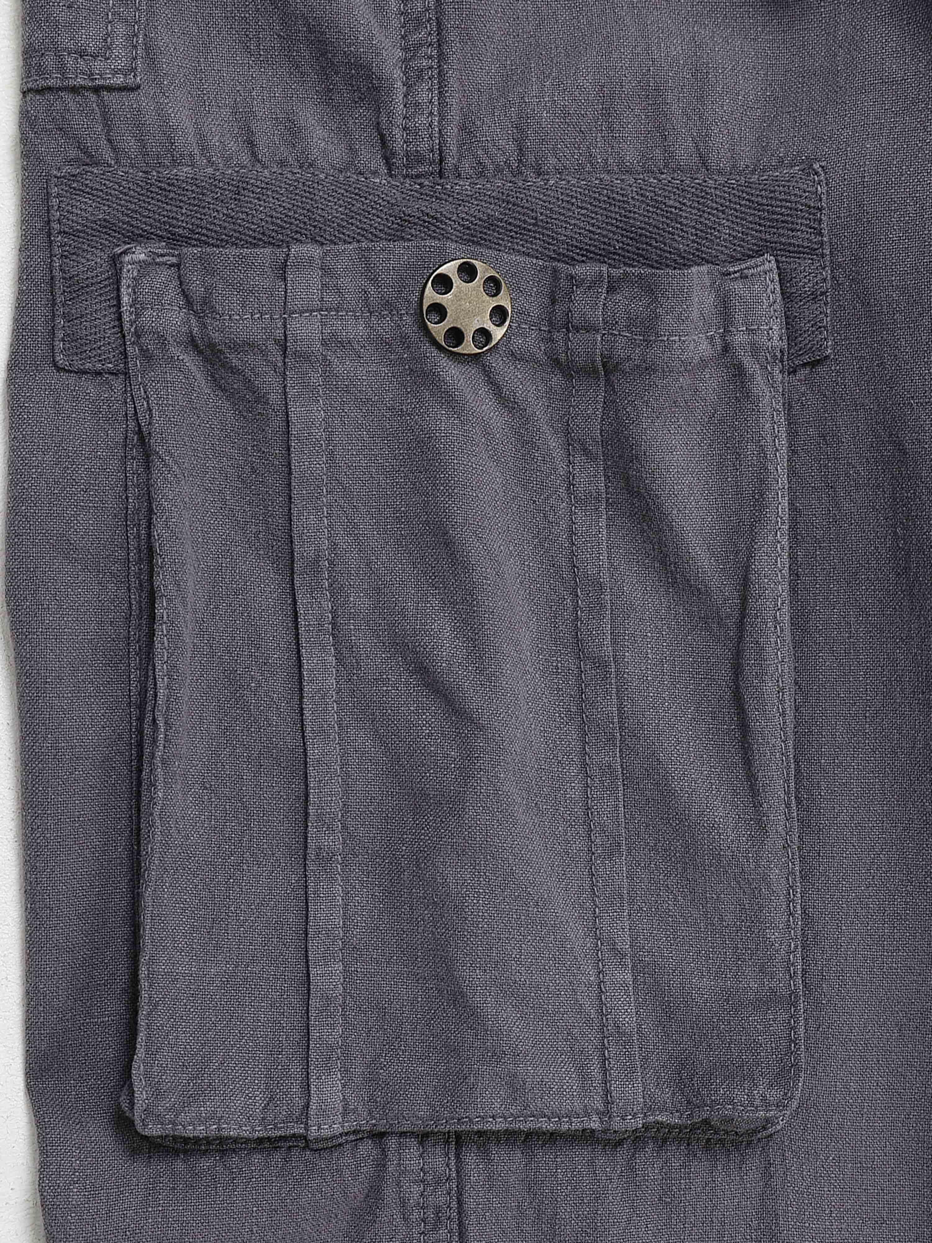 Portofino Linen Pant In Grey