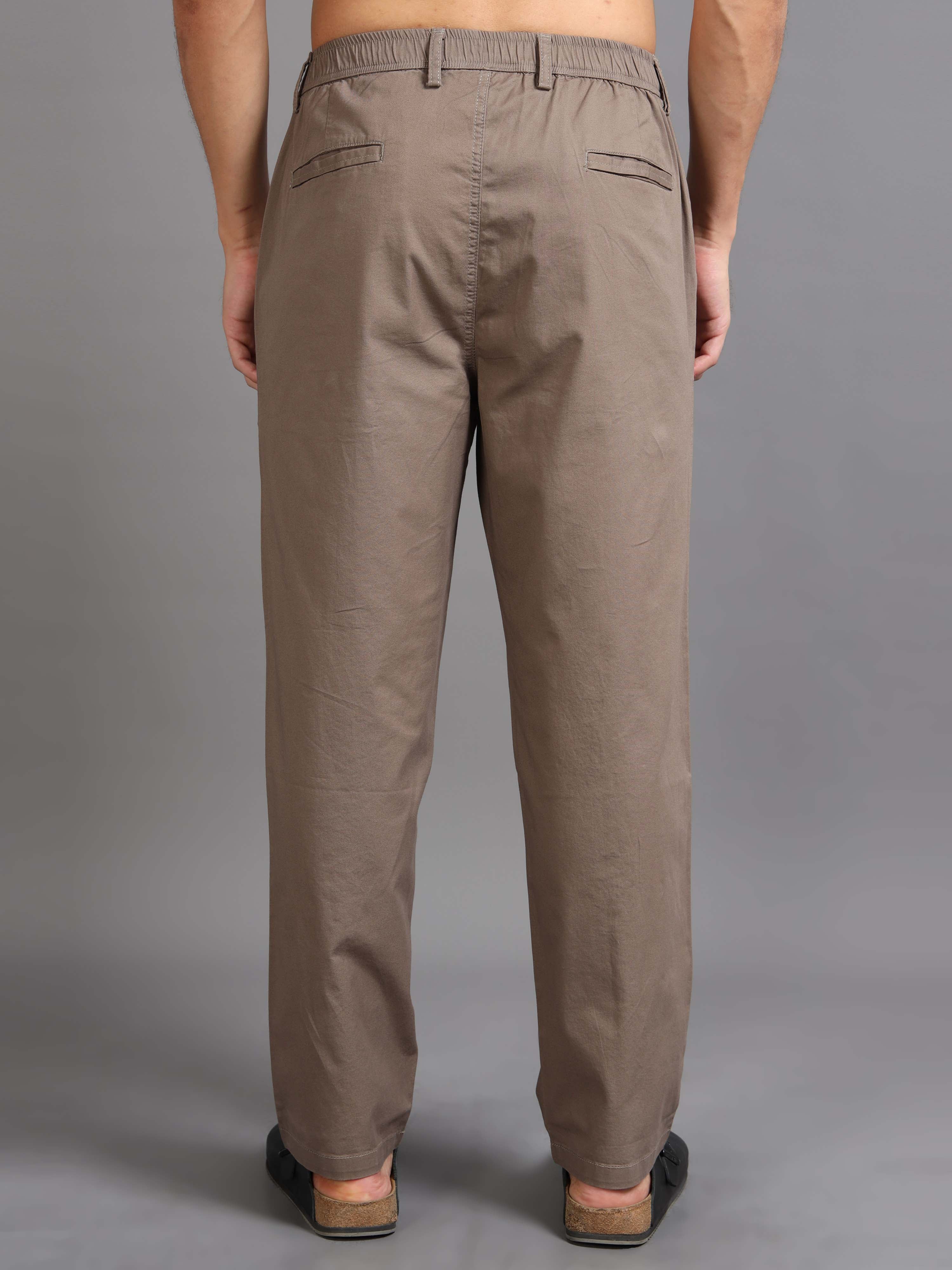 Easy Stride Trouser In Khaki Online - Trouser For Men