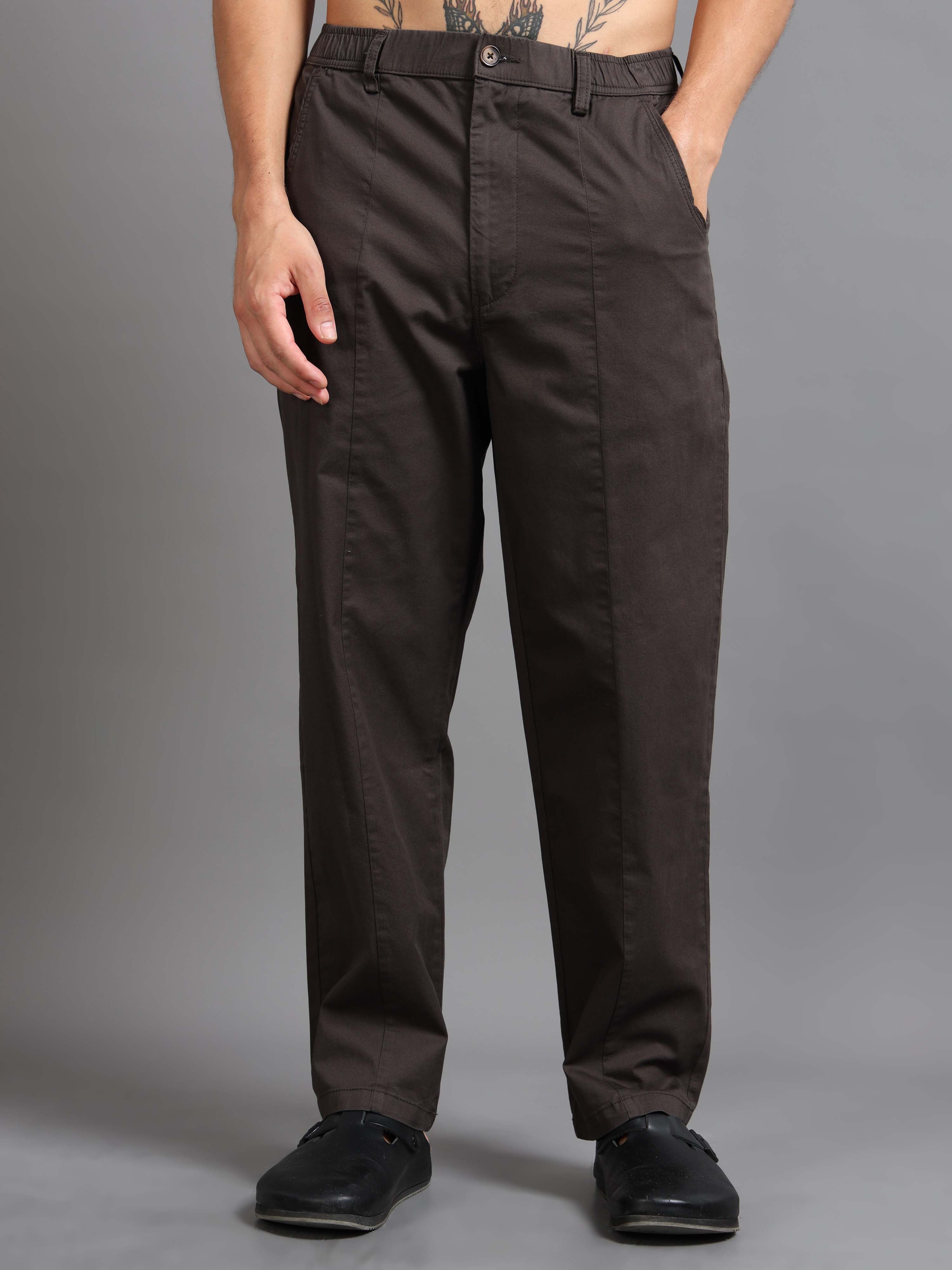 Easy Stride Trouser In Coffee Online - Trouser For Men