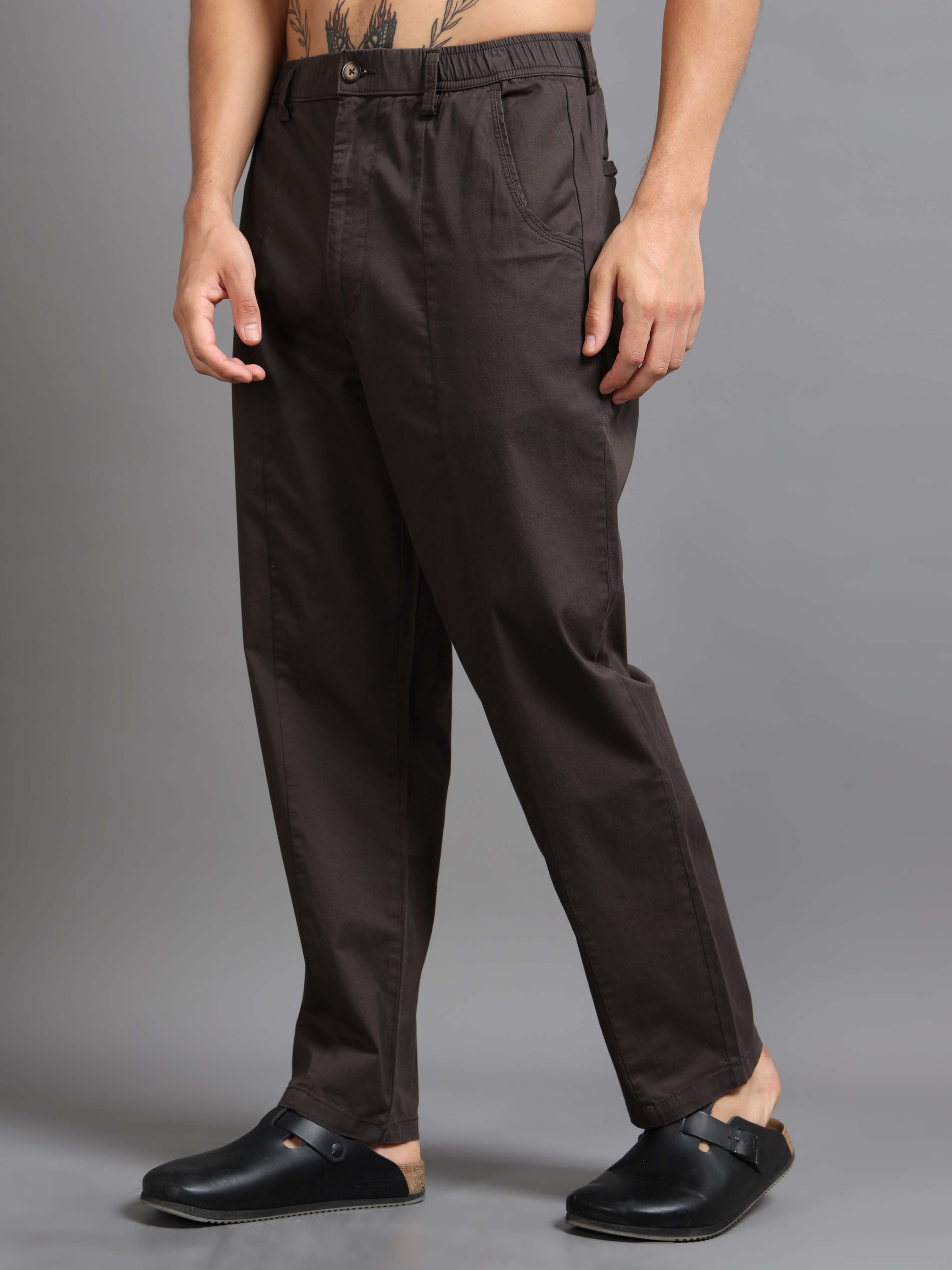 Easy Stride Trouser In Coffee Online - Trouser For Men