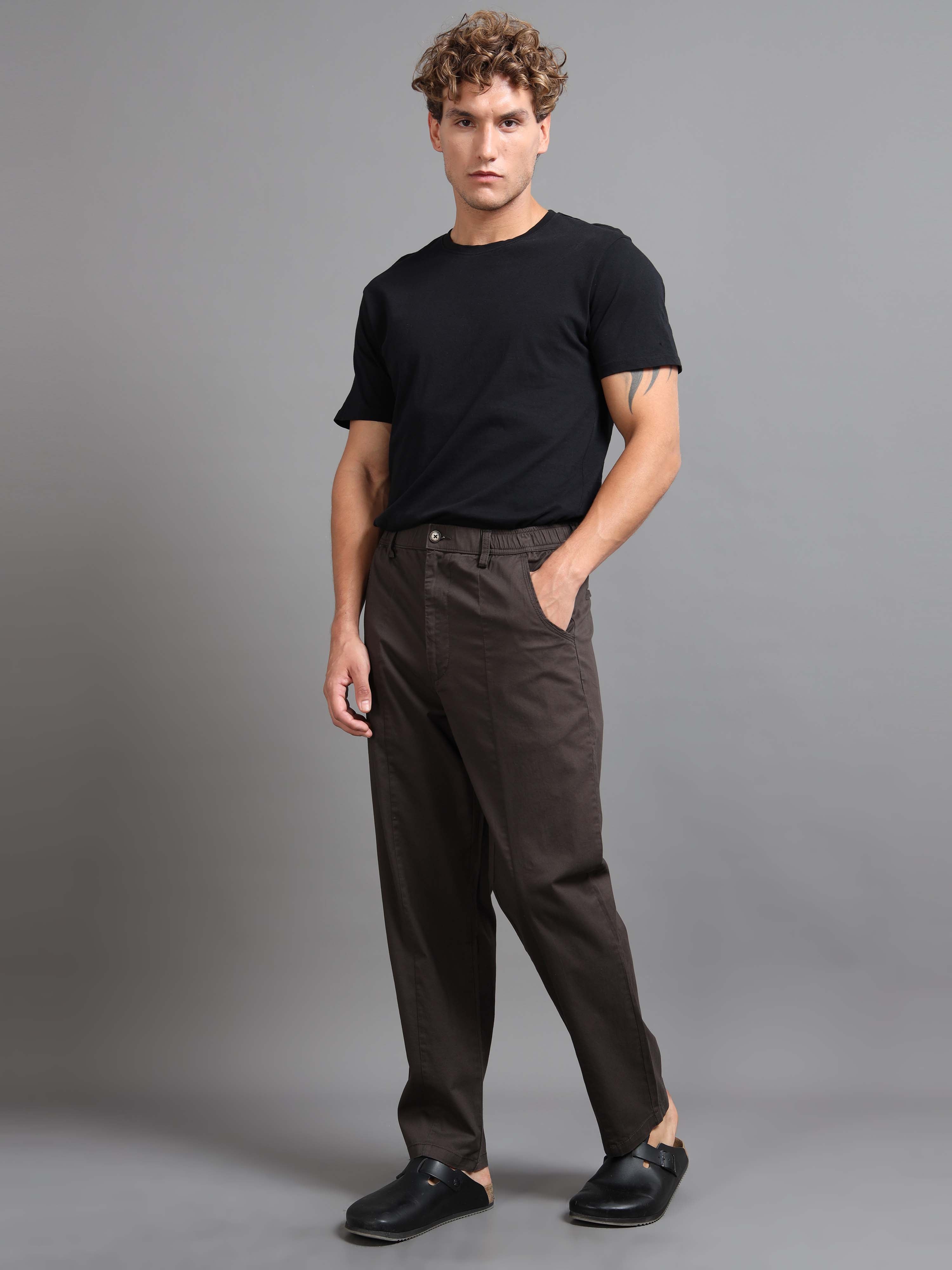 Easy Stride Trouser In Coffee Online - Trouser For Men