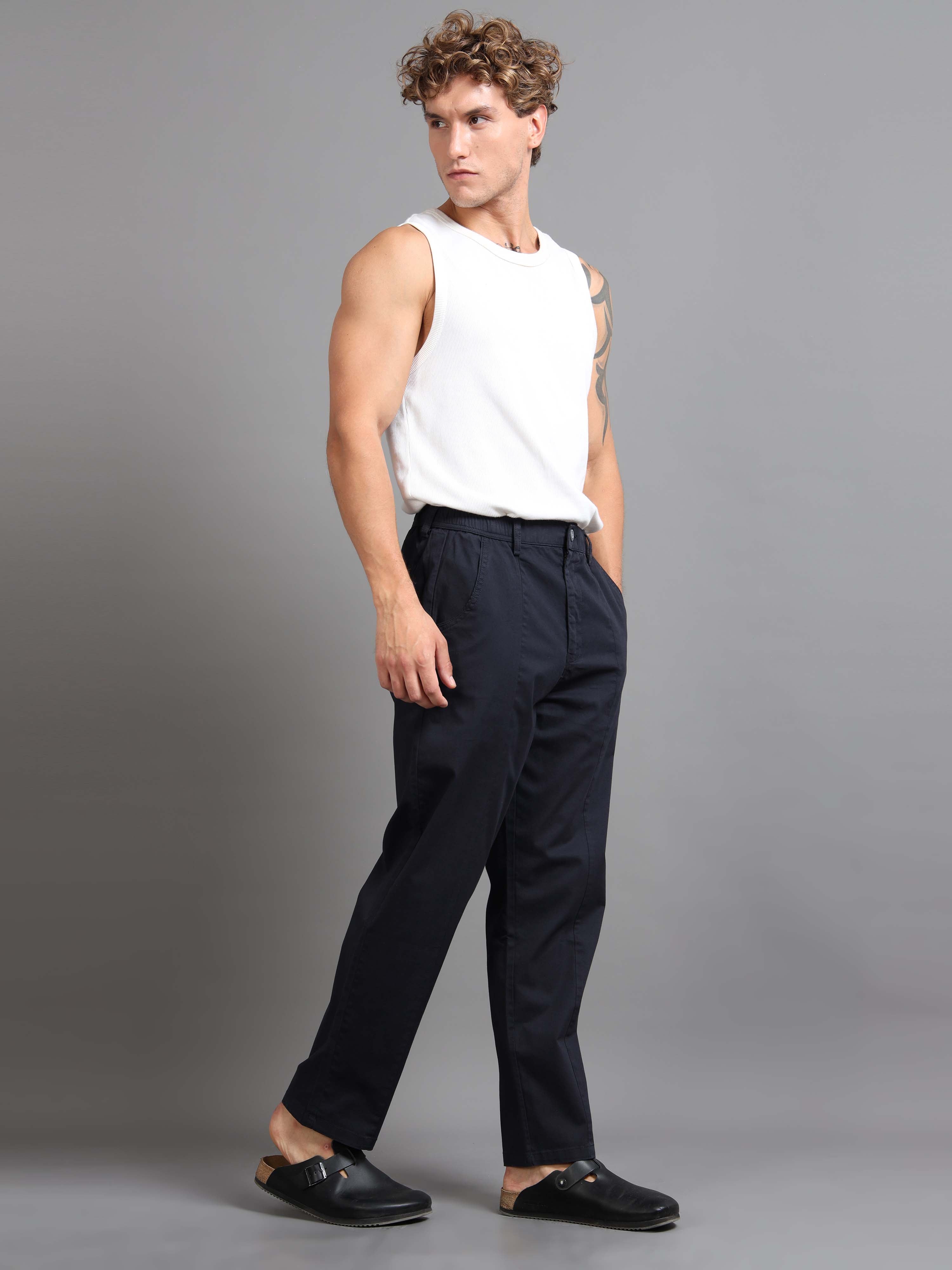 Easy Stride Trouser In Navy Online - Pants For Man