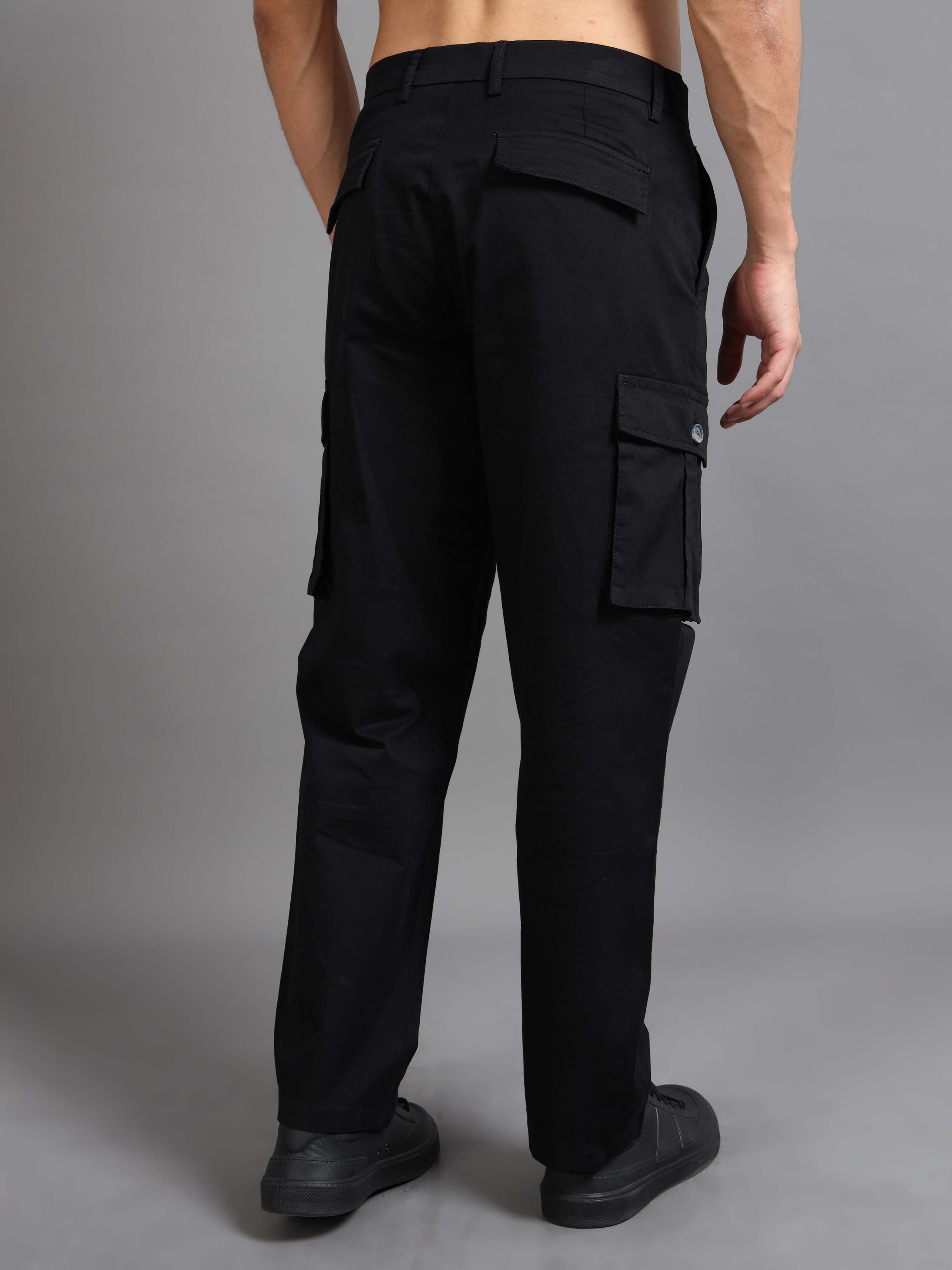 Twill Baggy Fit Cargo In Black Online - Mens Baggy Pants