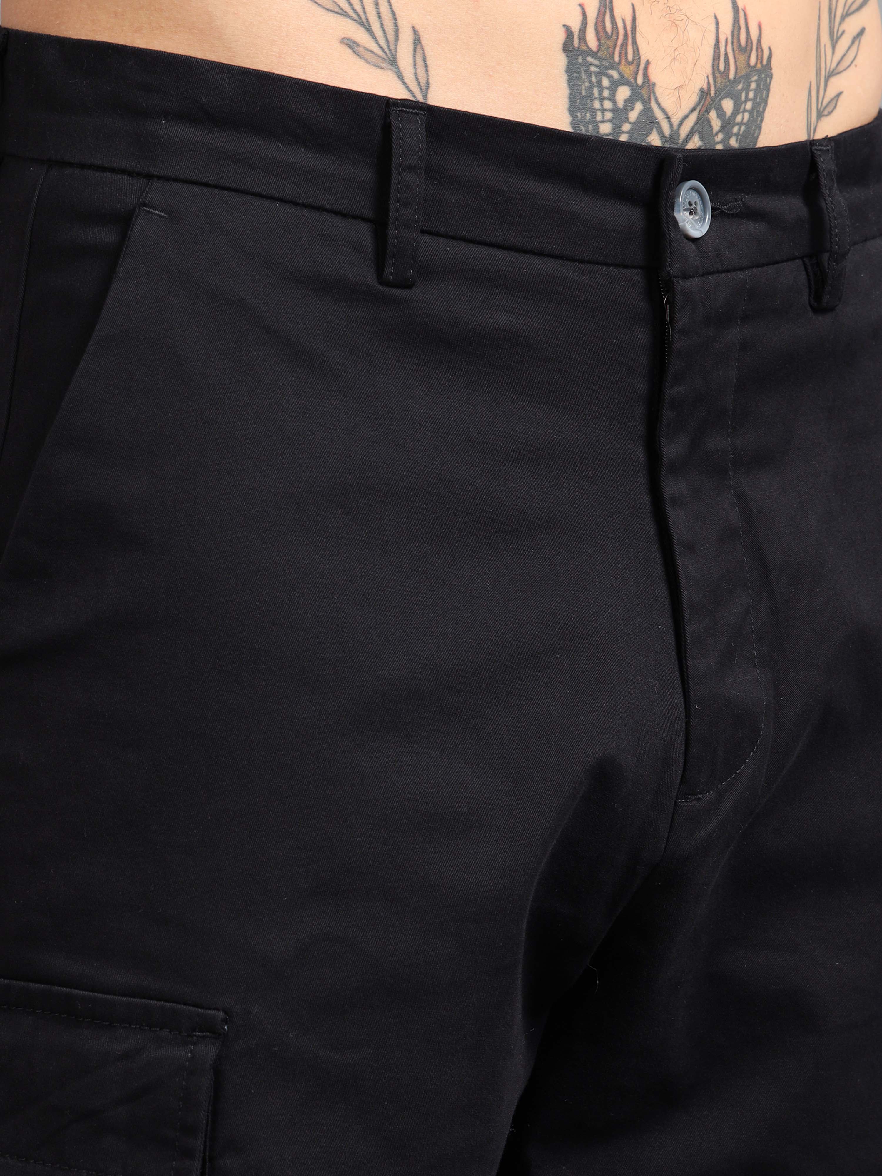 Twill Baggy Fit Cargo In Black Online - Mens Baggy Pants