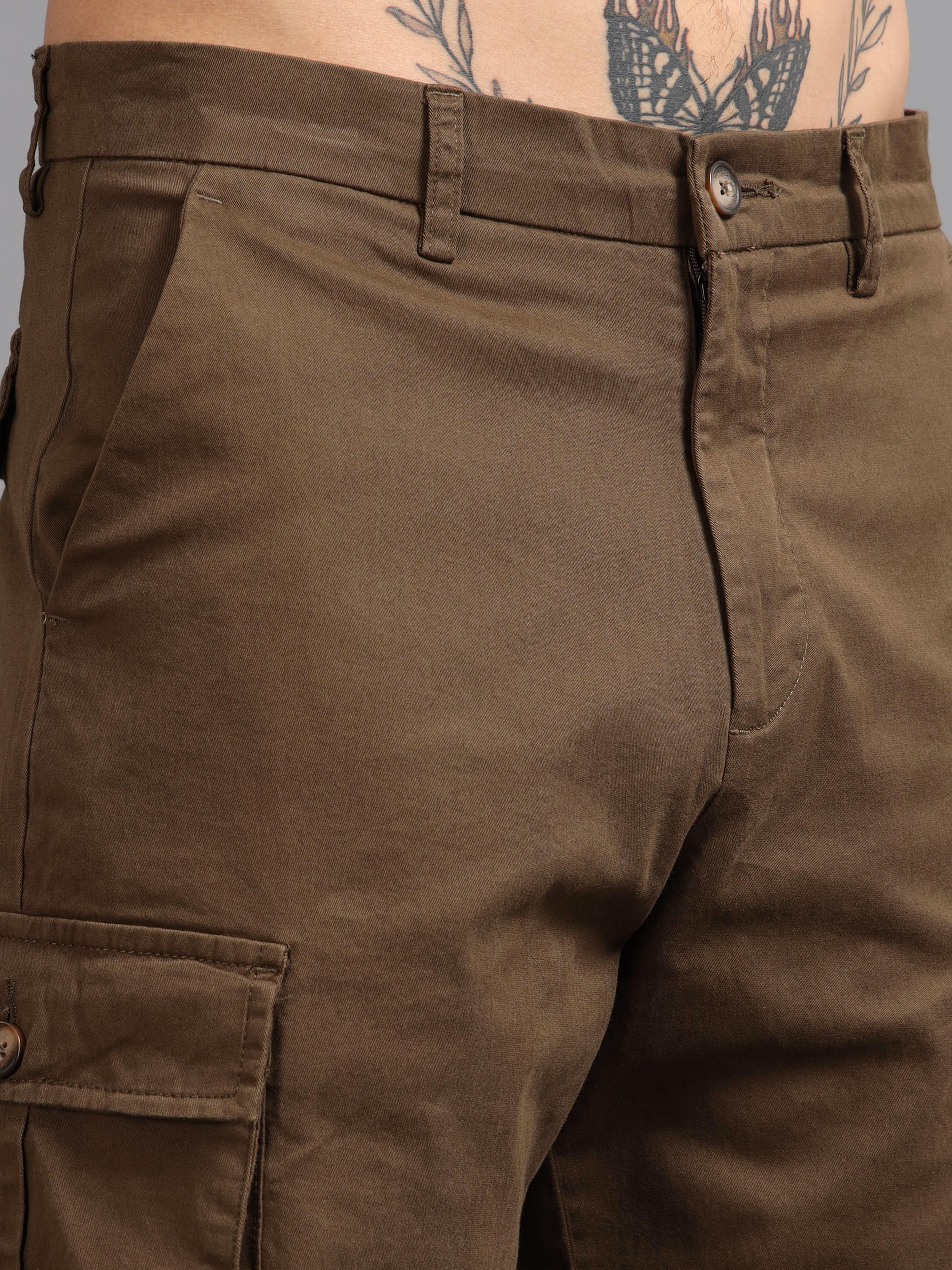 Finest Twill Baggy Fit Cargo In Brown