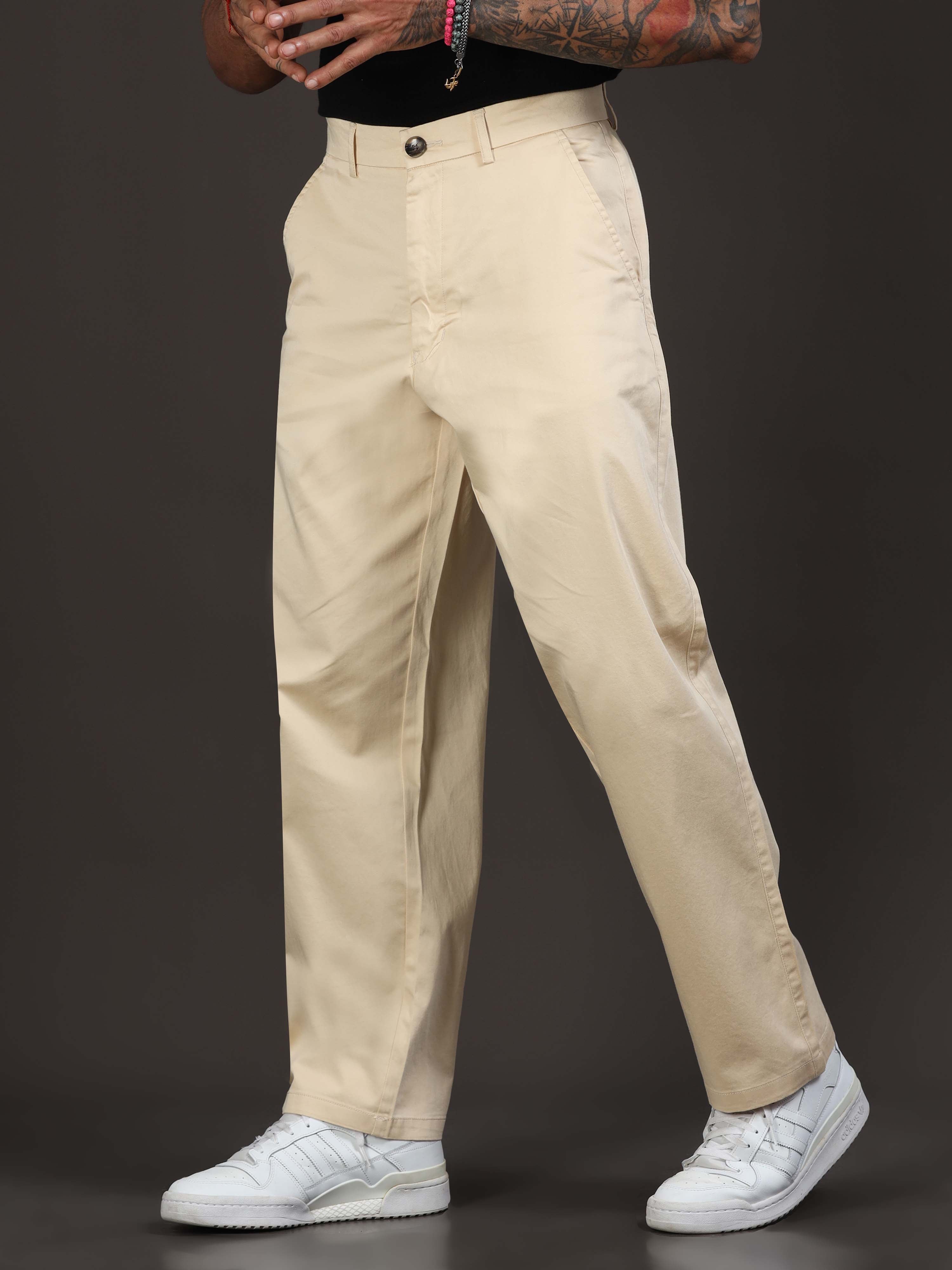 Relaxed Trouser For Men In Cream