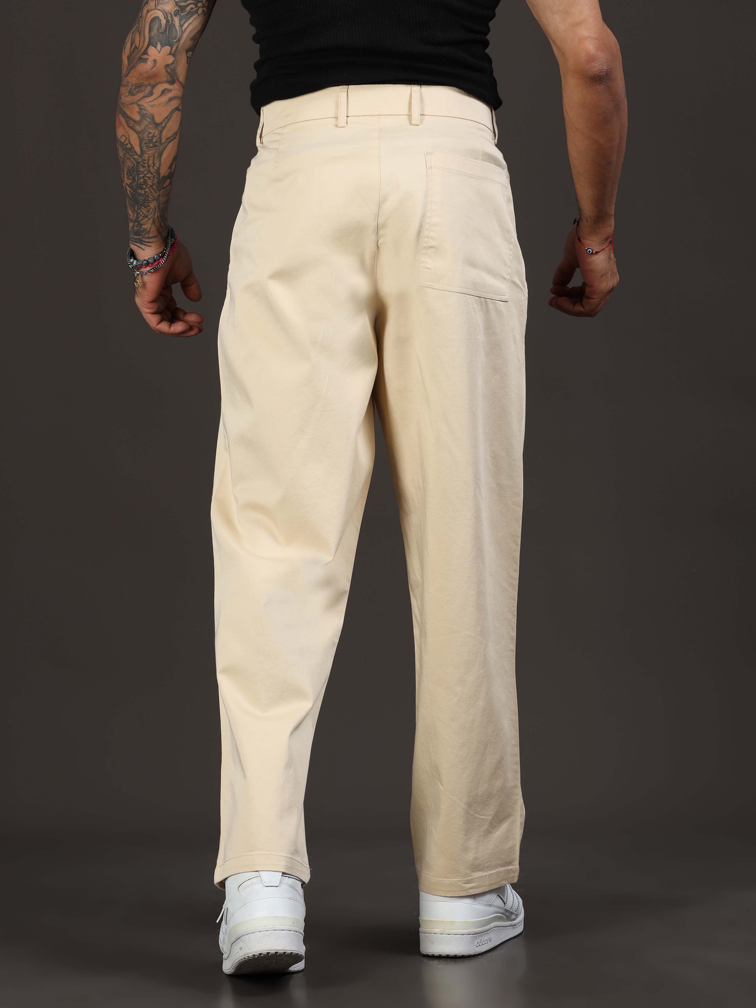Relaxed Trouser For Men In Cream