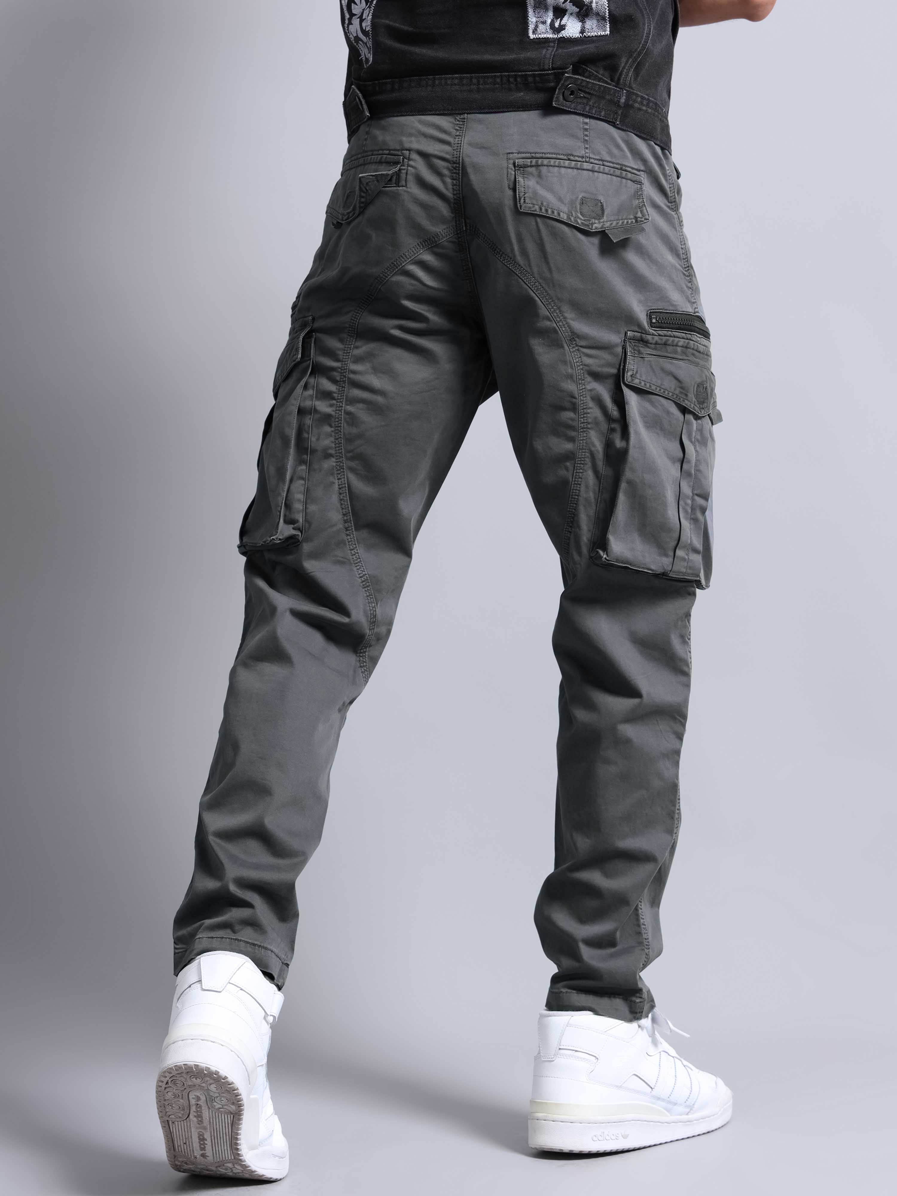 Rugged Zip Cargo Pants In Ash Blue
