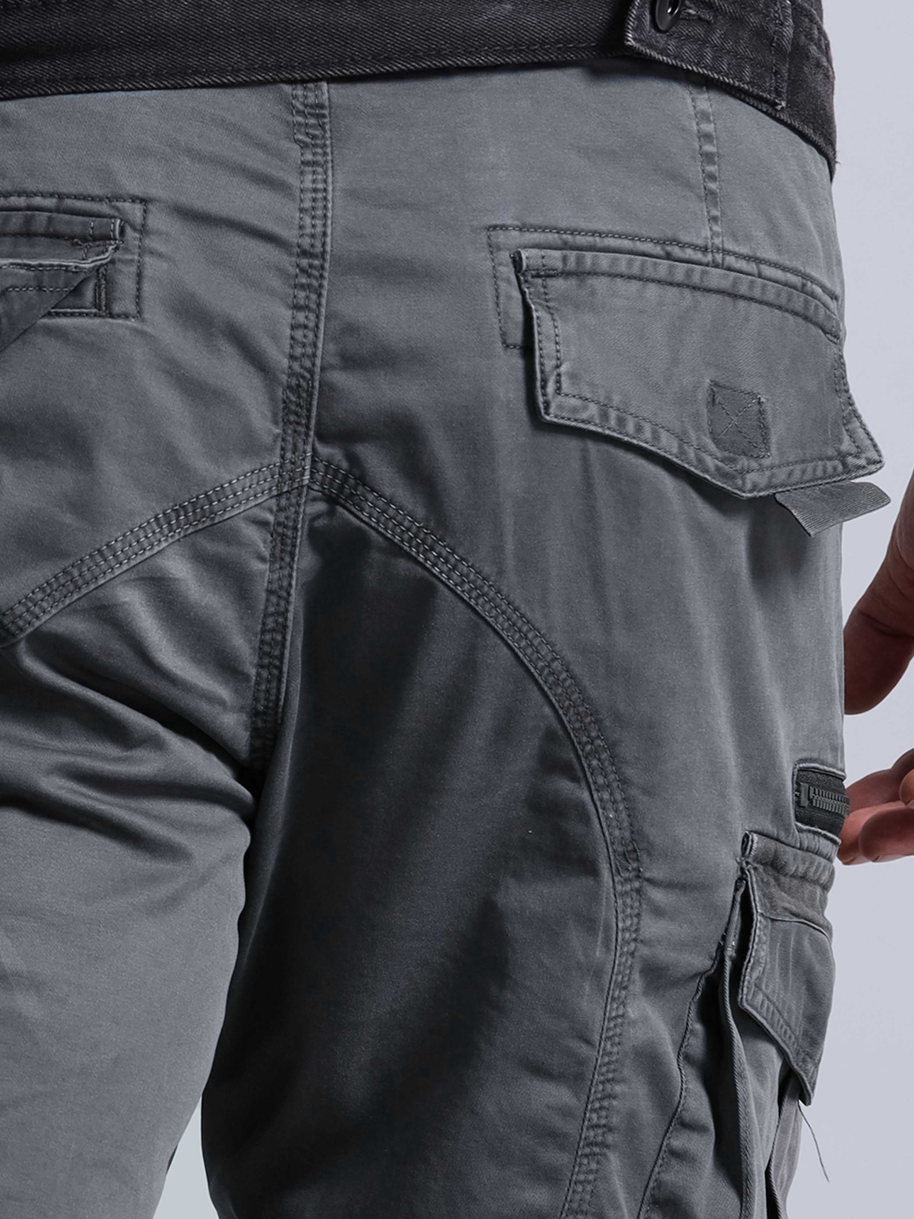 Rugged Zip Cargo Pants In Ash Blue