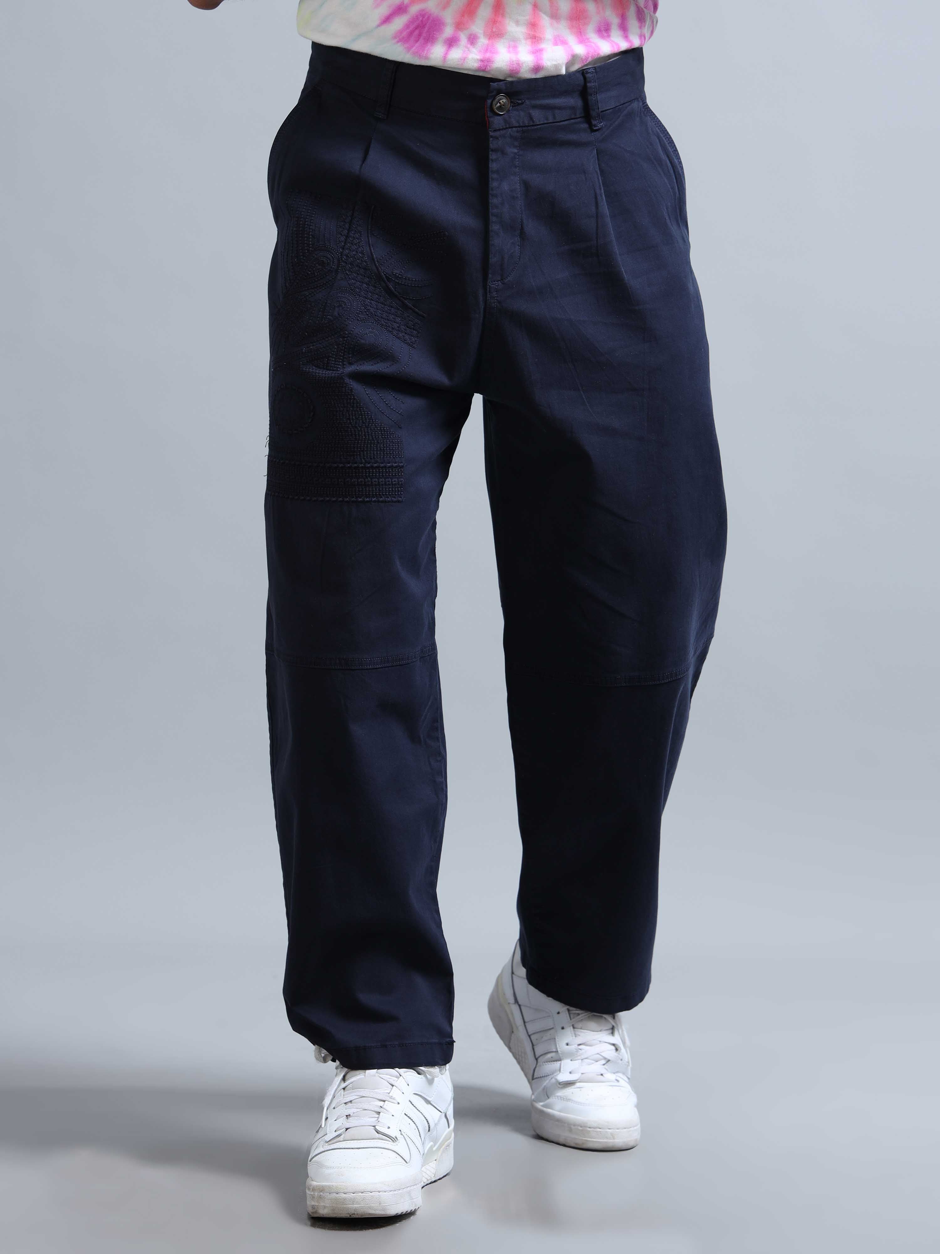 Battalion Embroidered Trouser In Navy