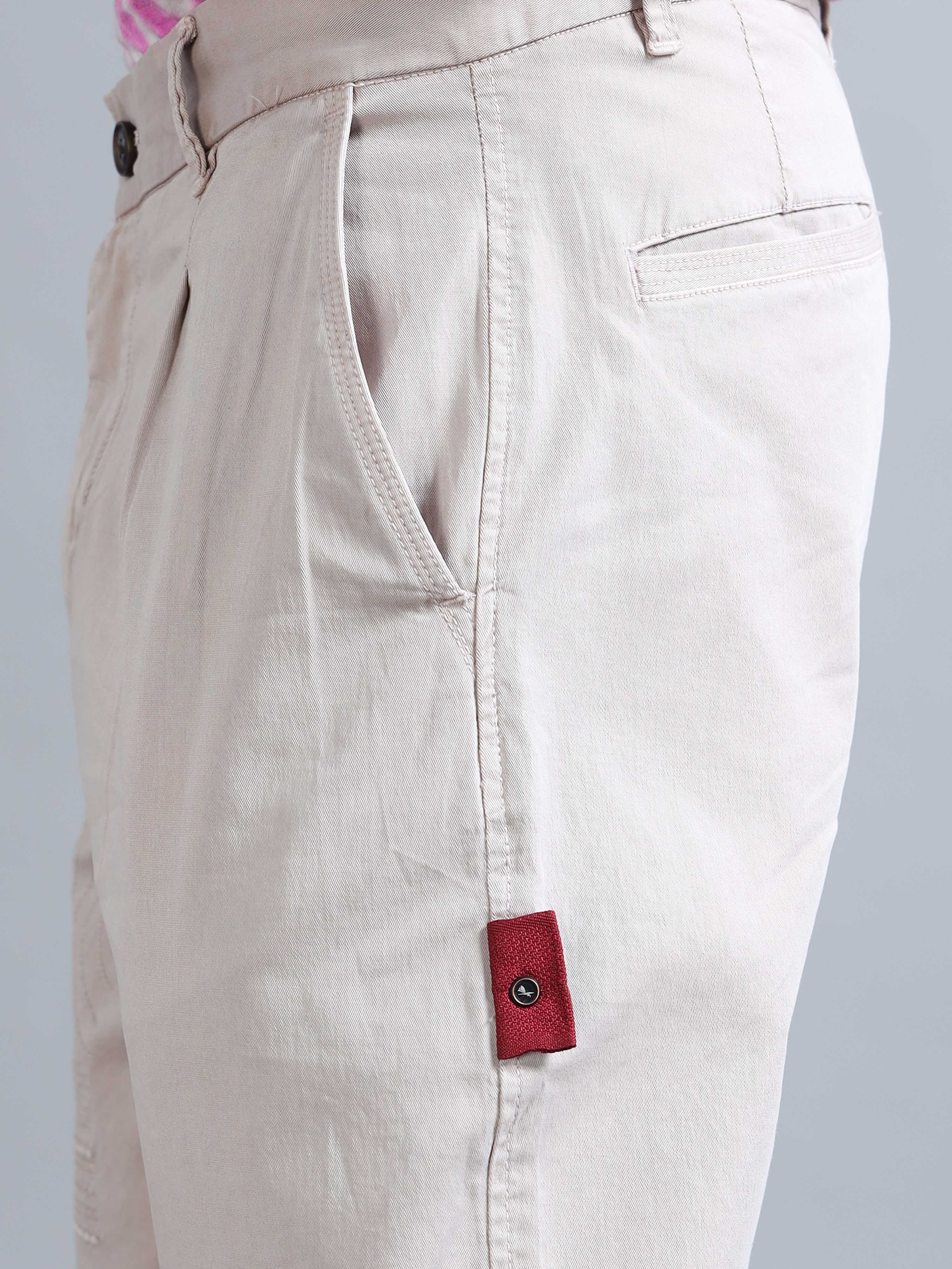 Battalion Embroidered Trouser In Cream